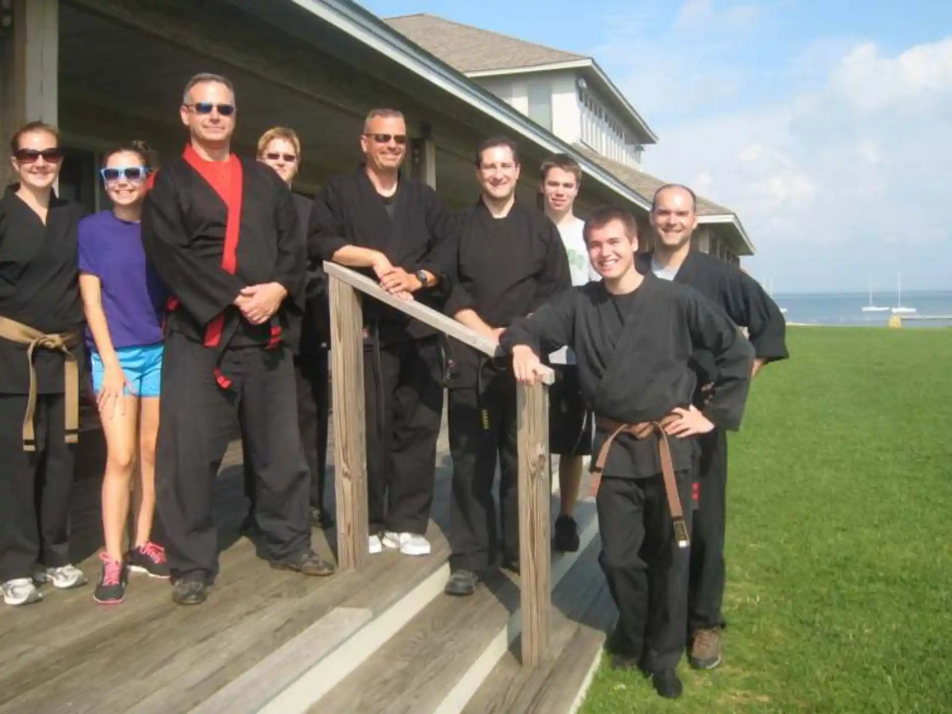 a group of people posing for a photo