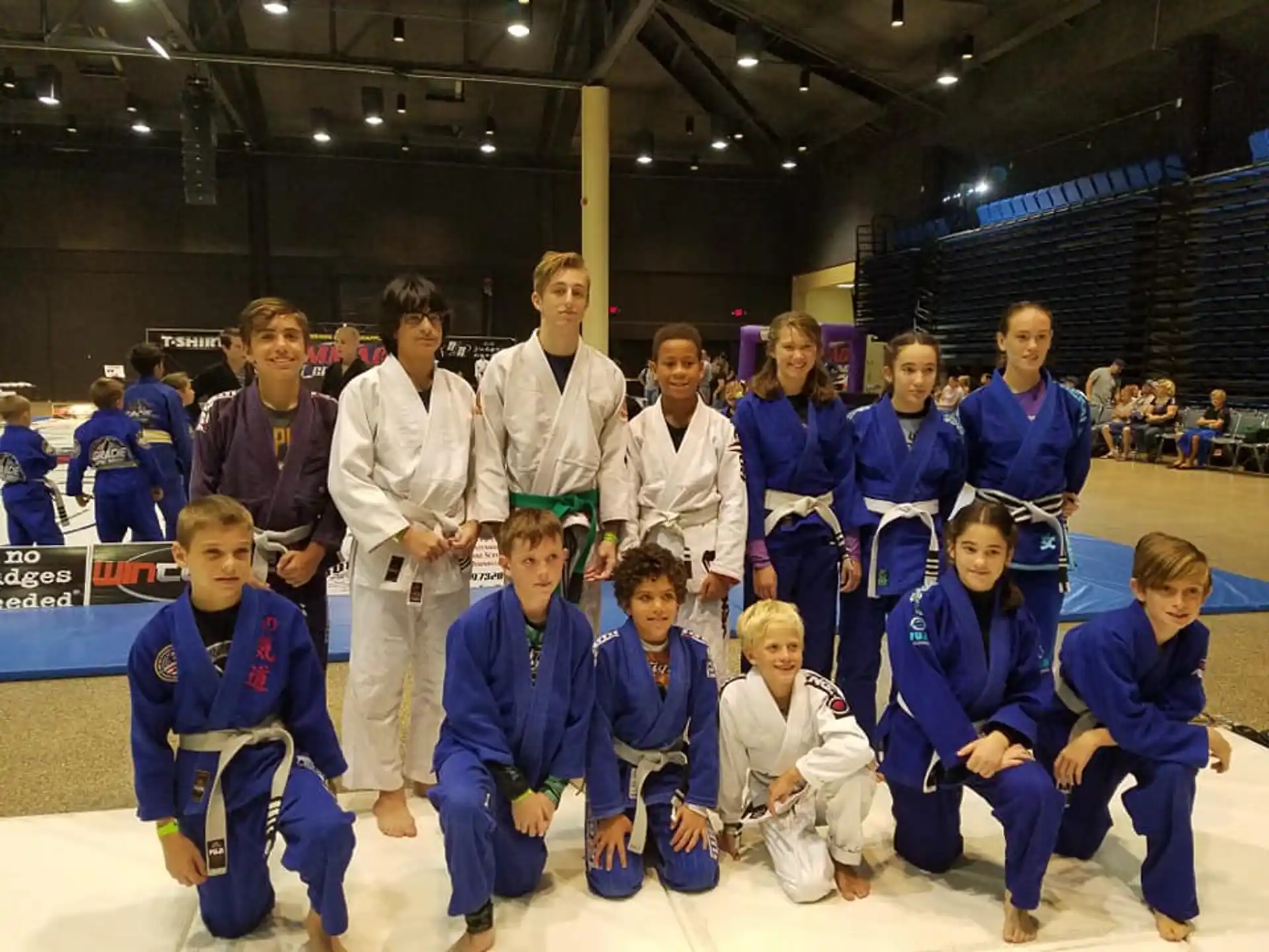 a group of people posing for a photo