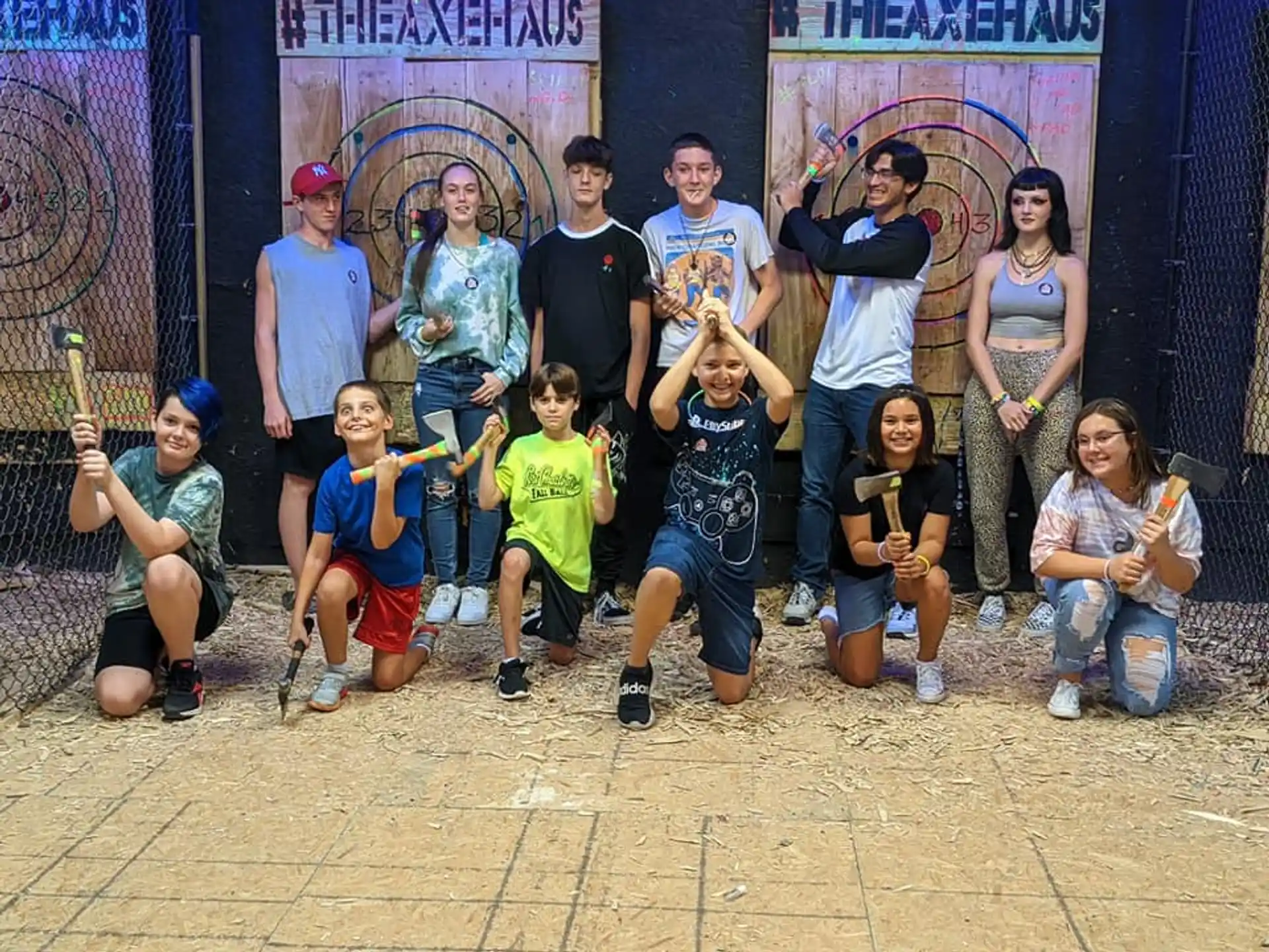 a group of people posing for a photo