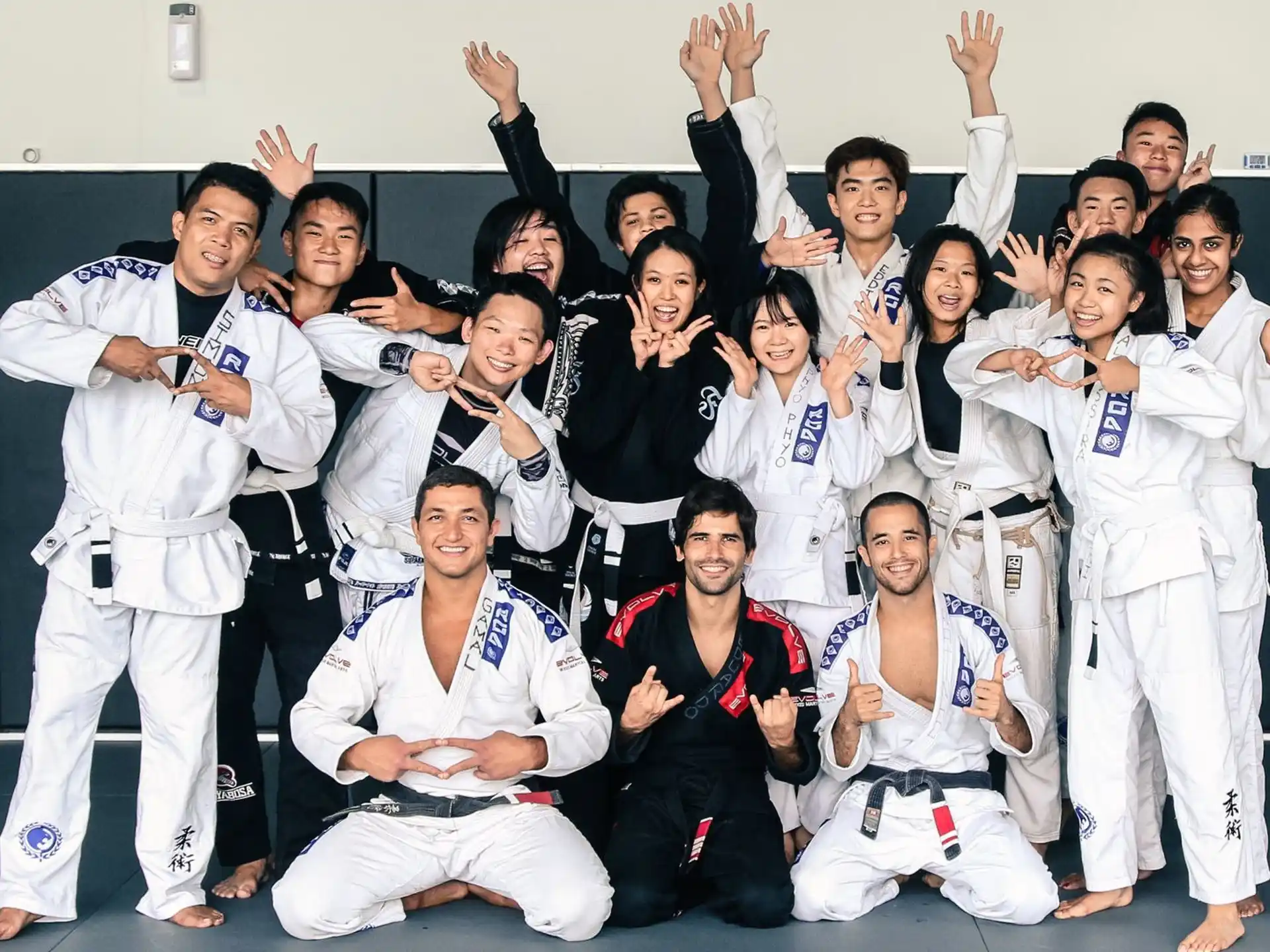 a group of people posing for a photo