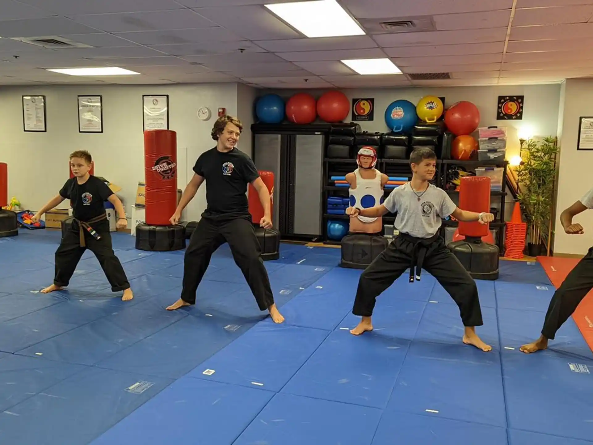 a group of people in a room