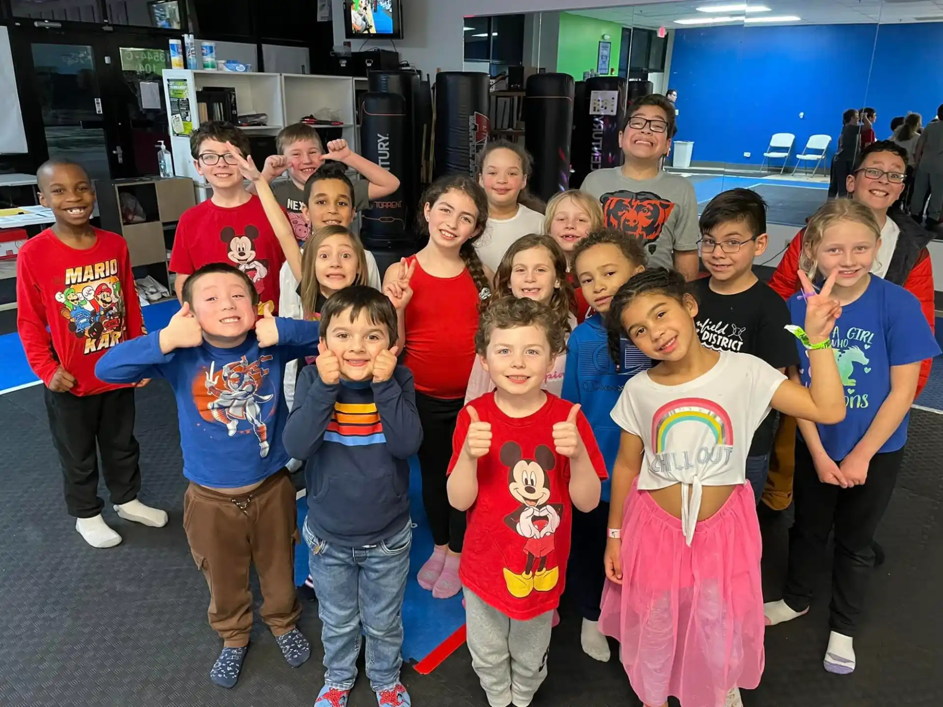 a group of children posing for a photo