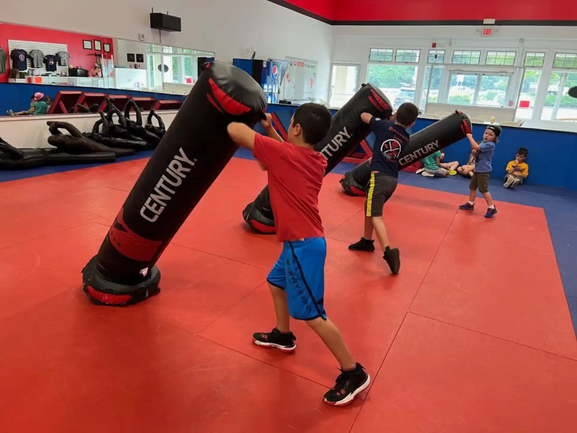 a group of kids playing a game