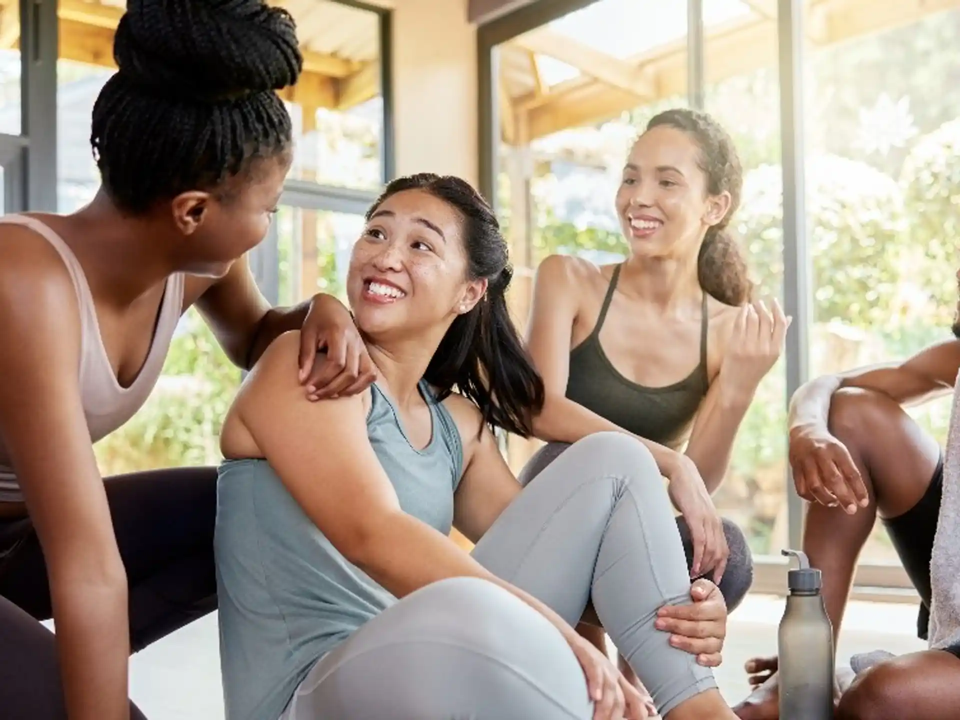 a group of people sitting on a couch