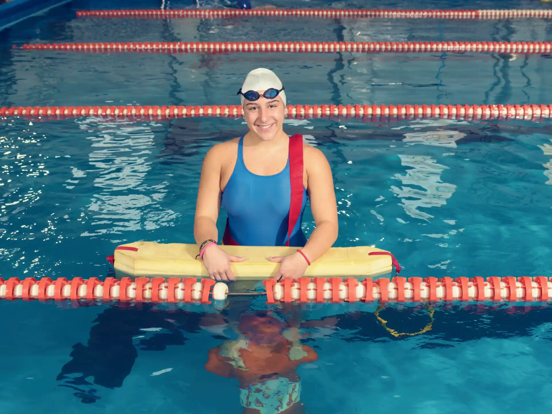 a person in a pool