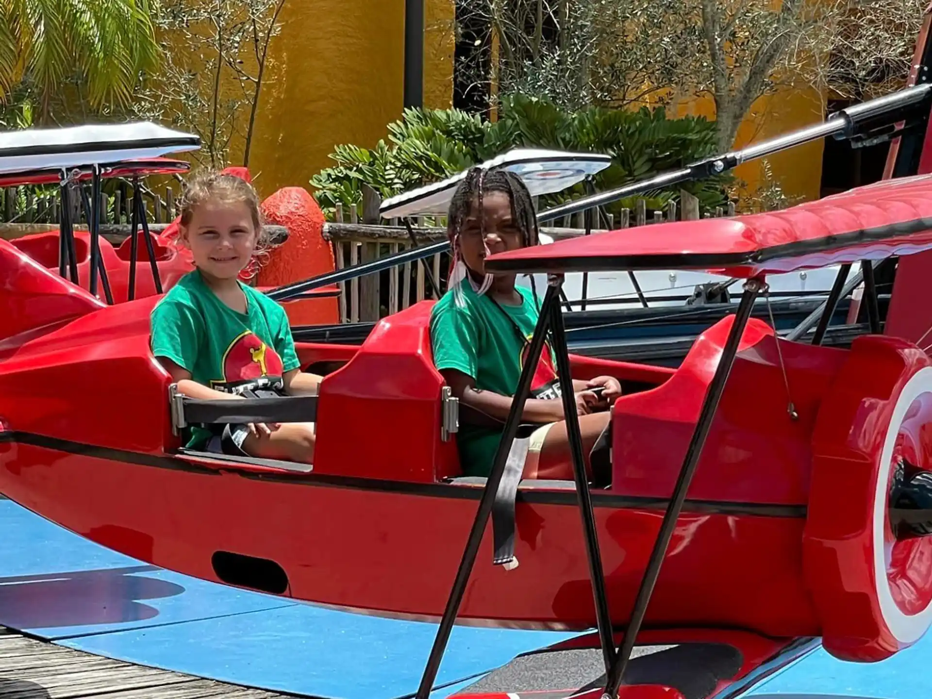 a couple of kids on a ride