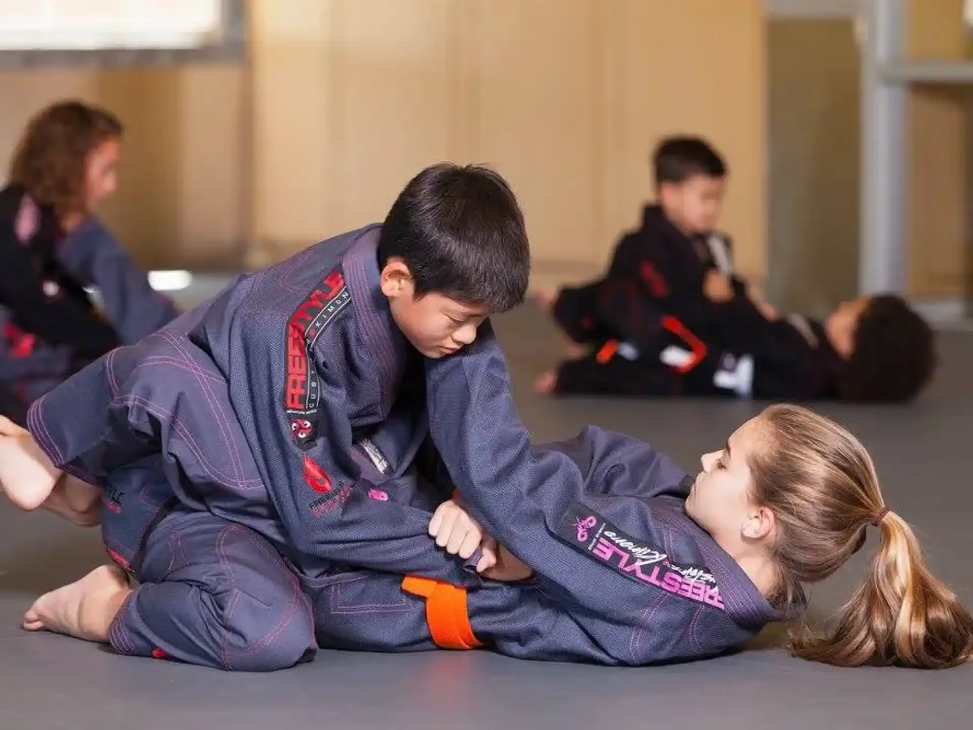 a boy and girl playing