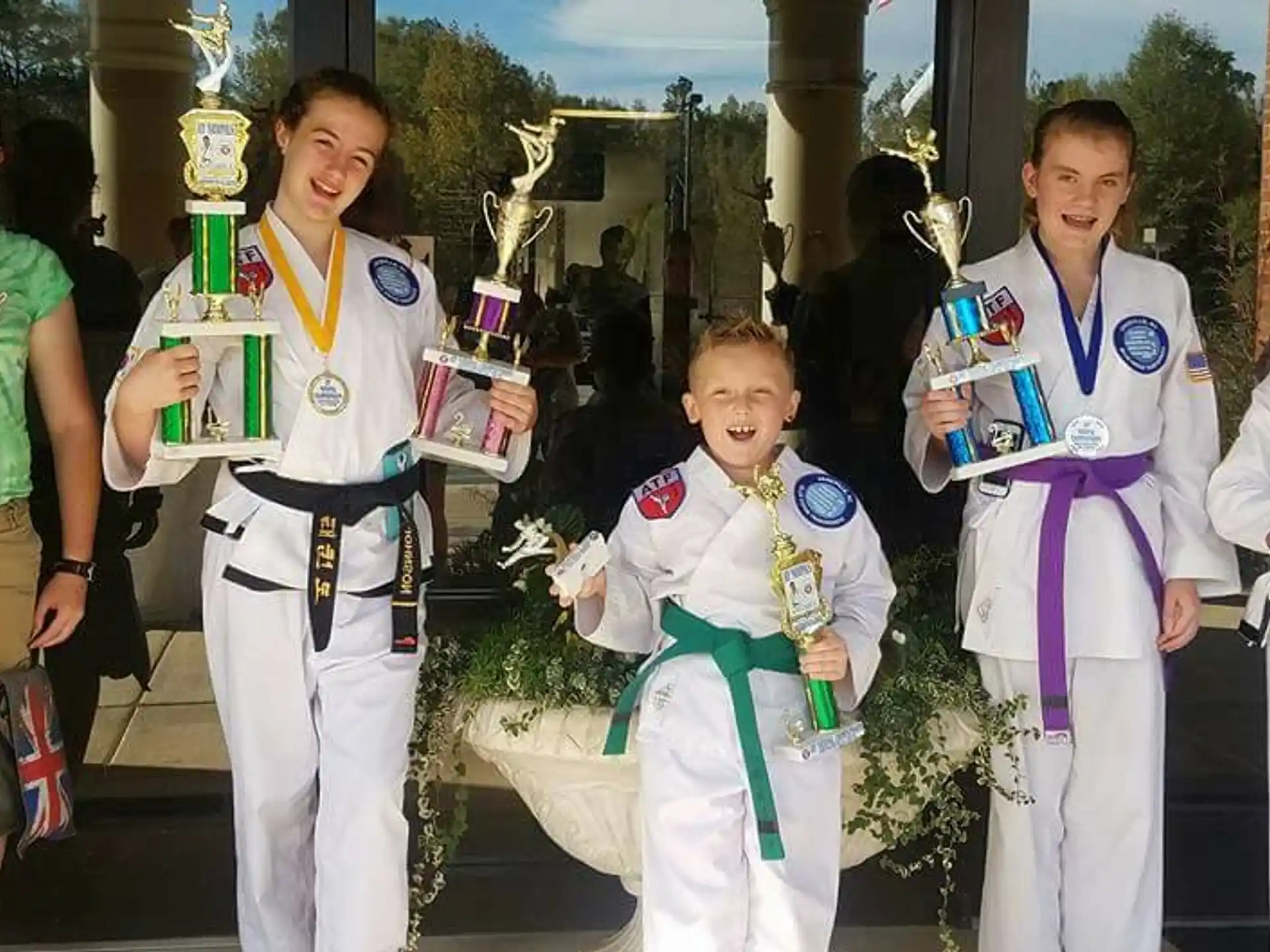 a group of people wearing karate uniforms