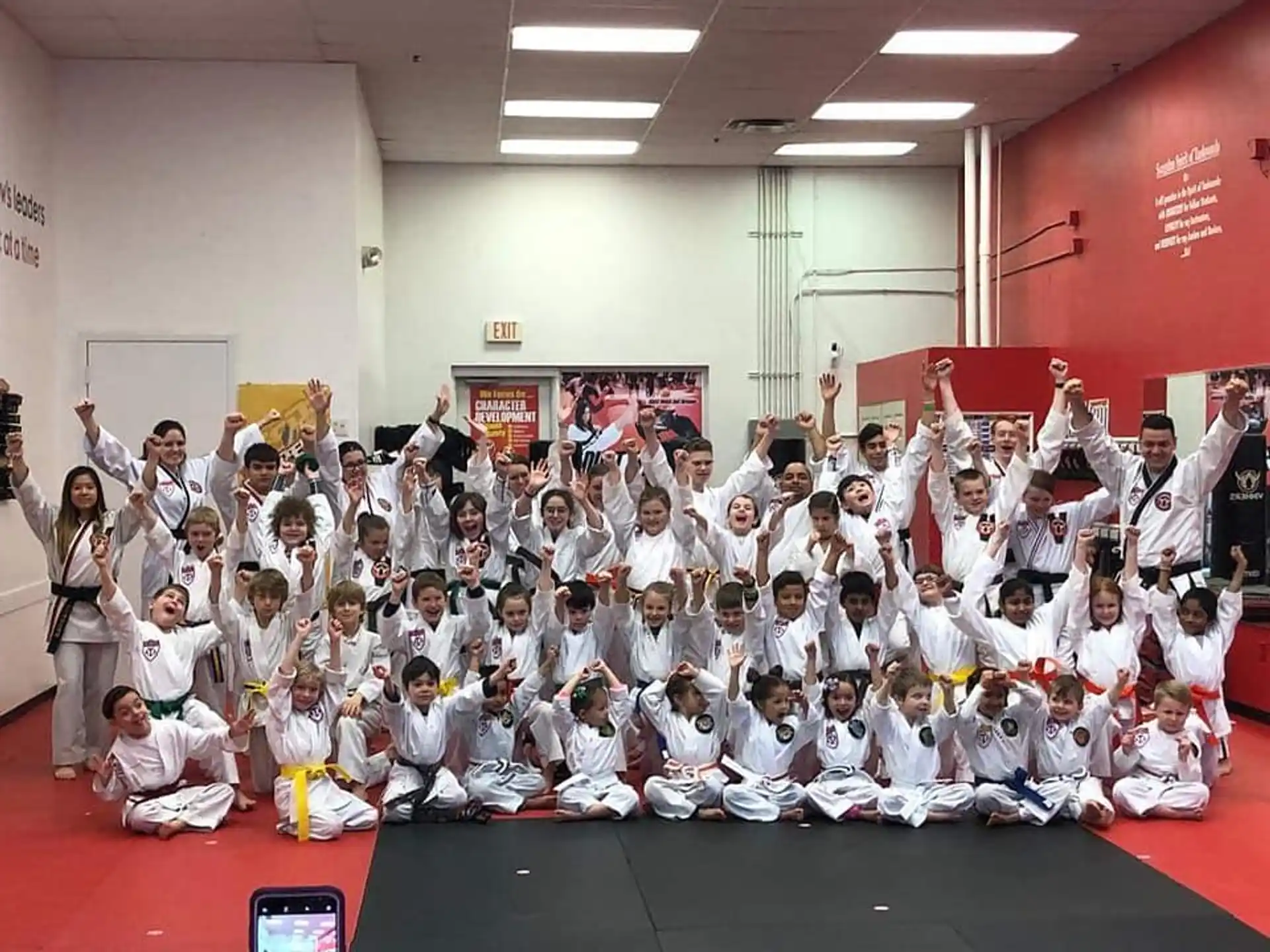 a group of people posing for a photo
