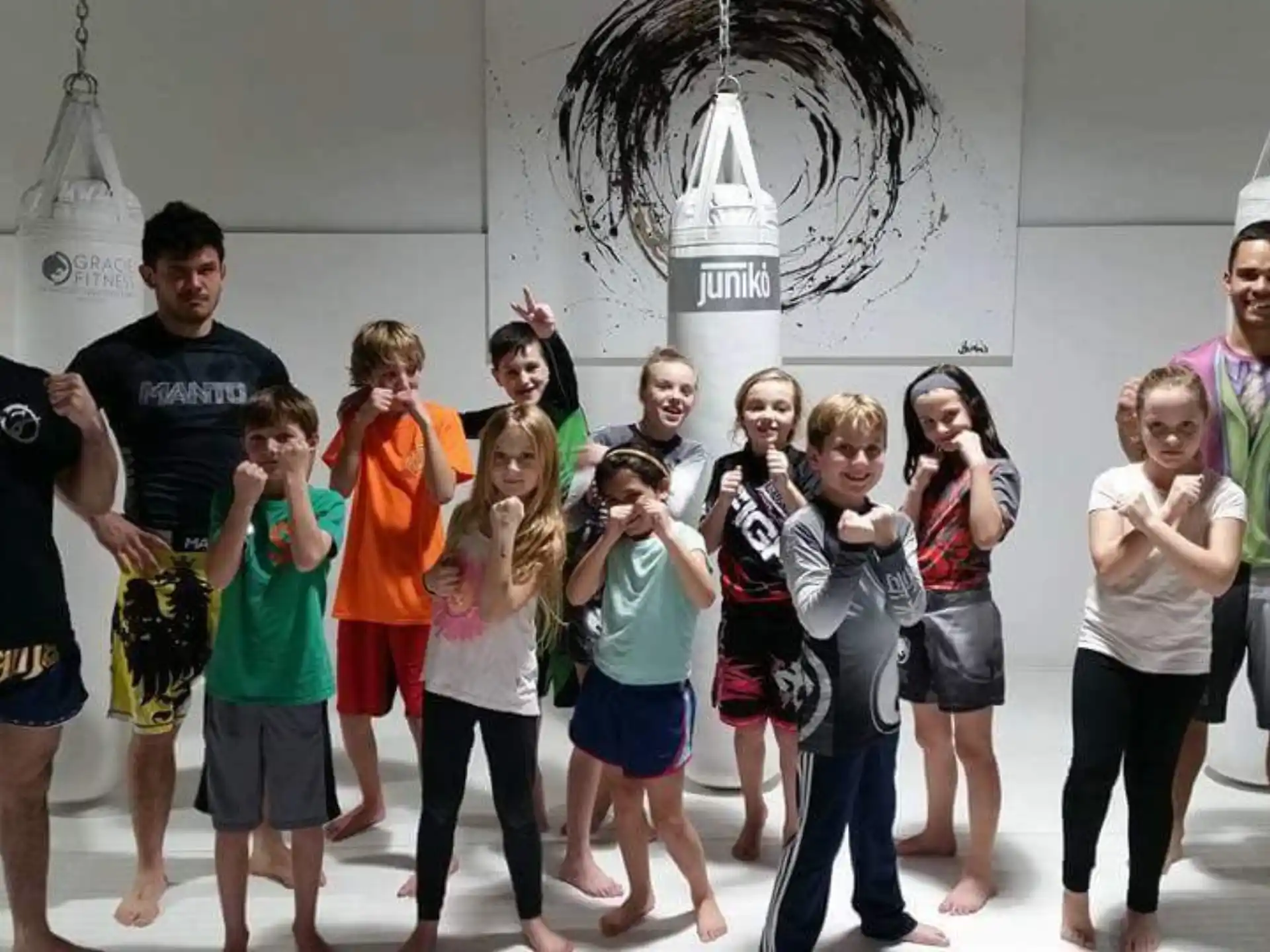 a group of people posing for a photo