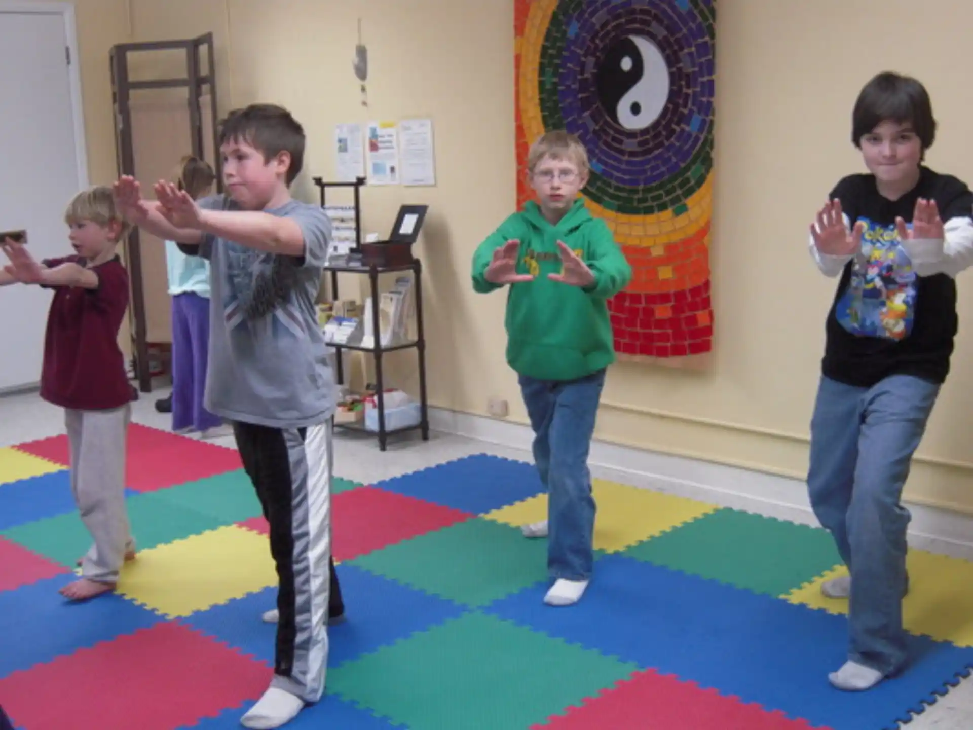 a group of children in a classroom