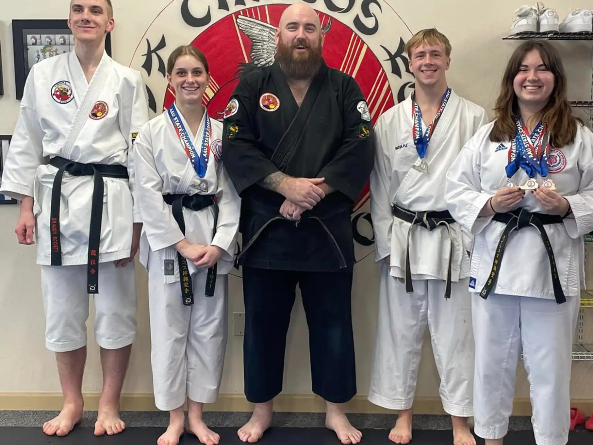 a group of people posing for a photo