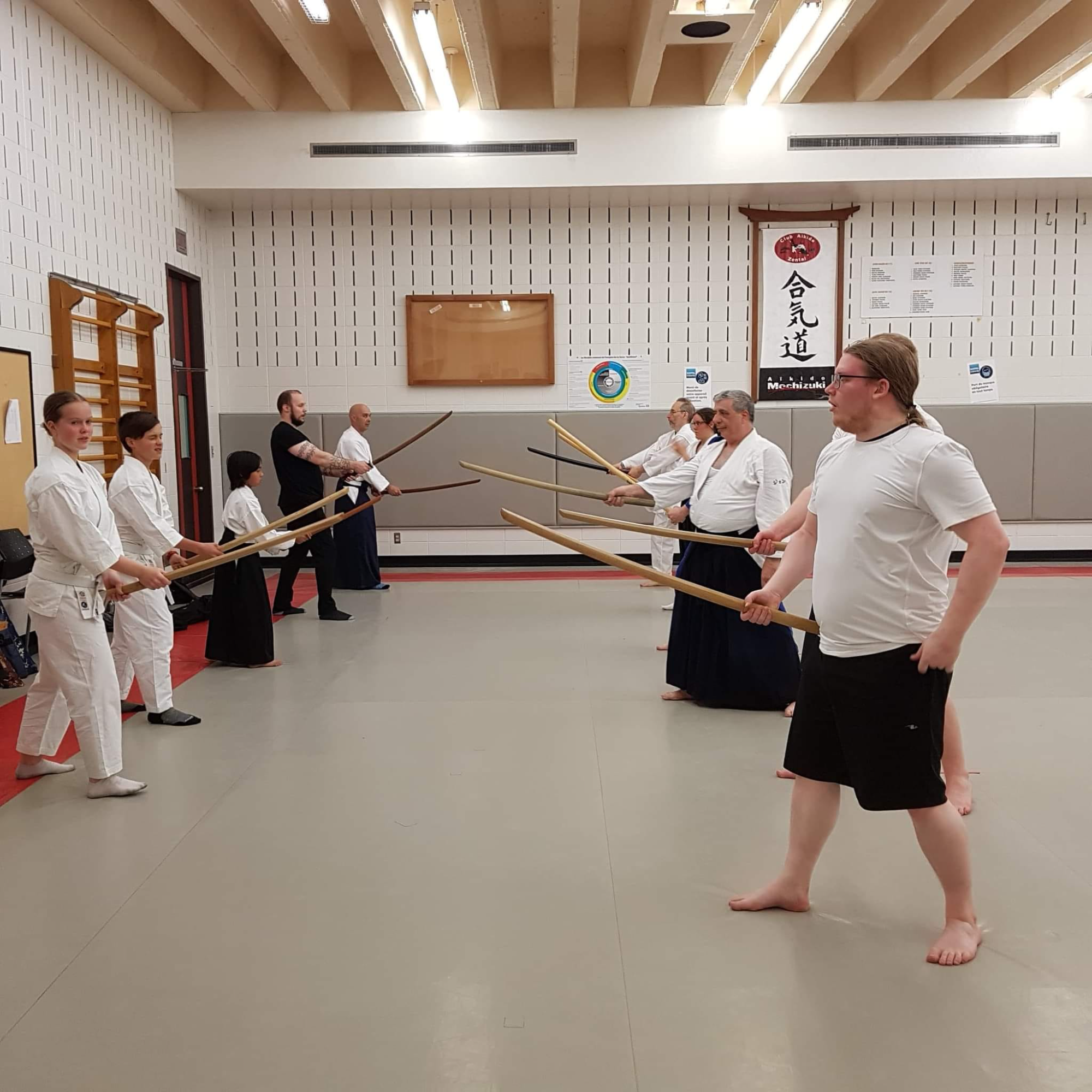 a group of people in a room