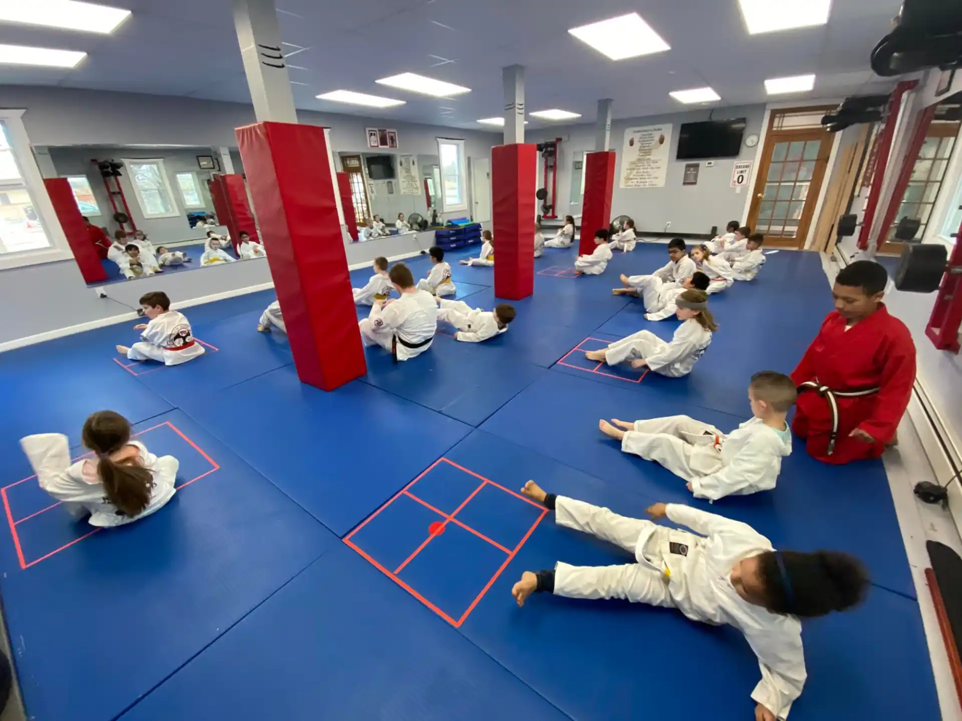 a group of people in a room