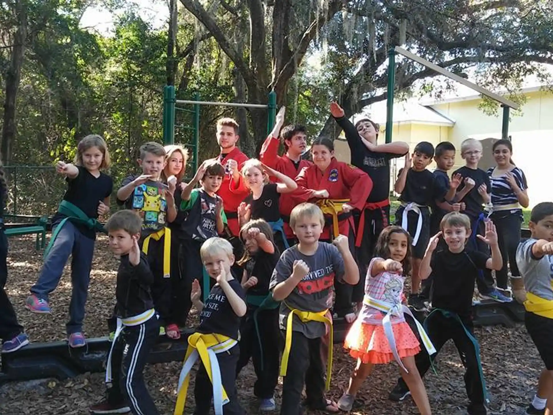 a group of children posing for a photo