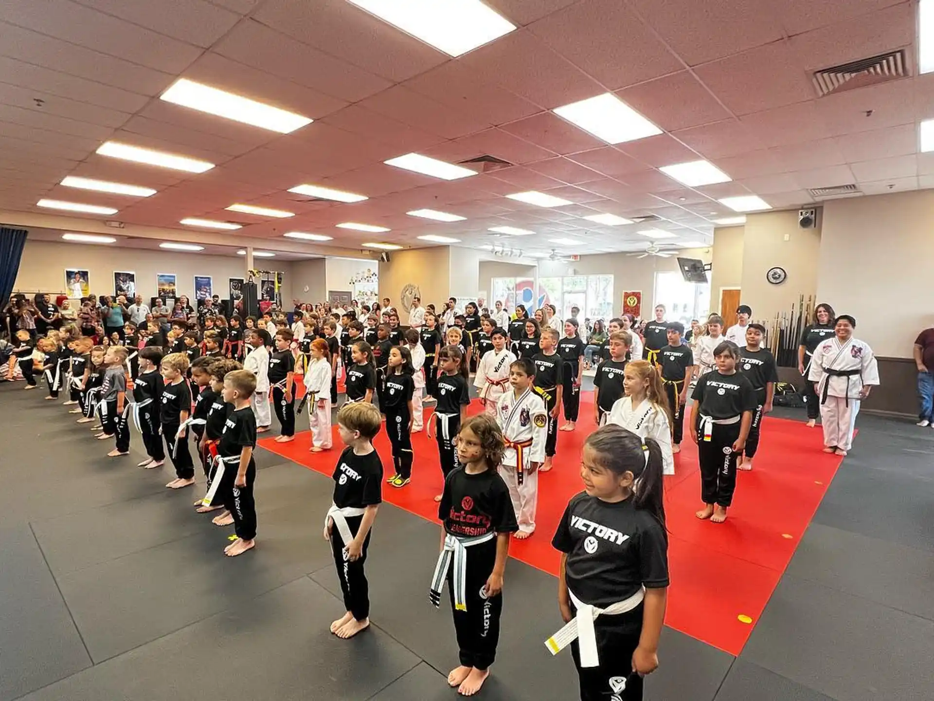 a group of children in a gym