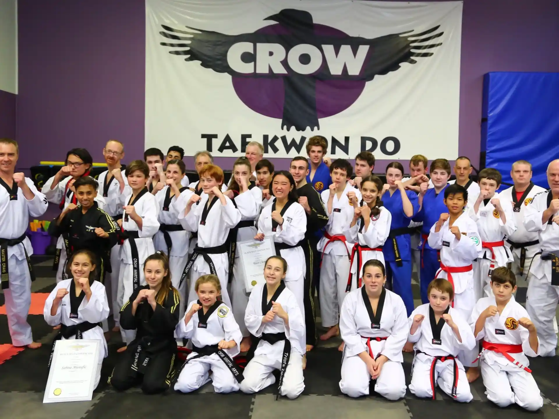 a group of people posing for a photo