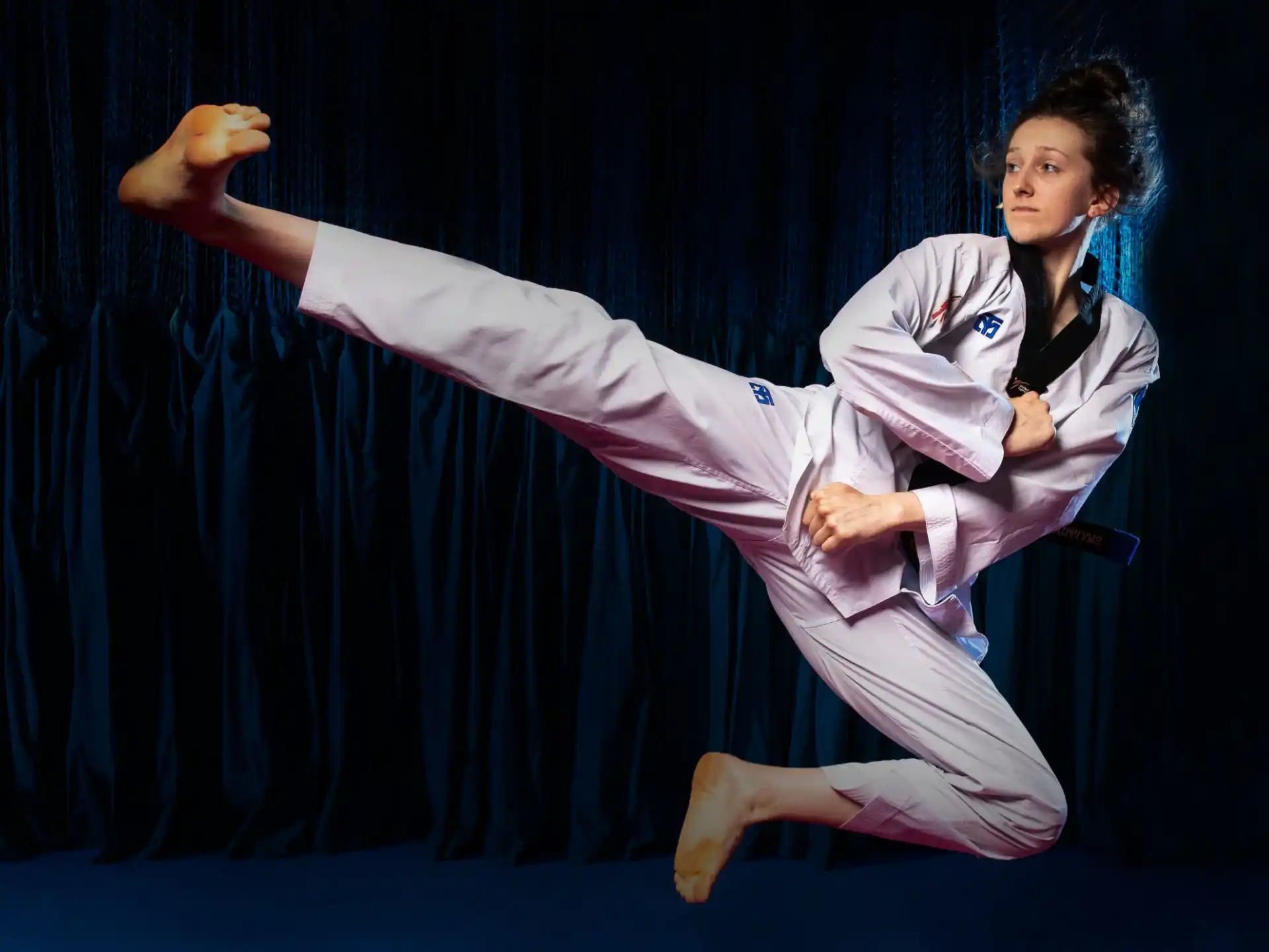 a person in a karate uniform