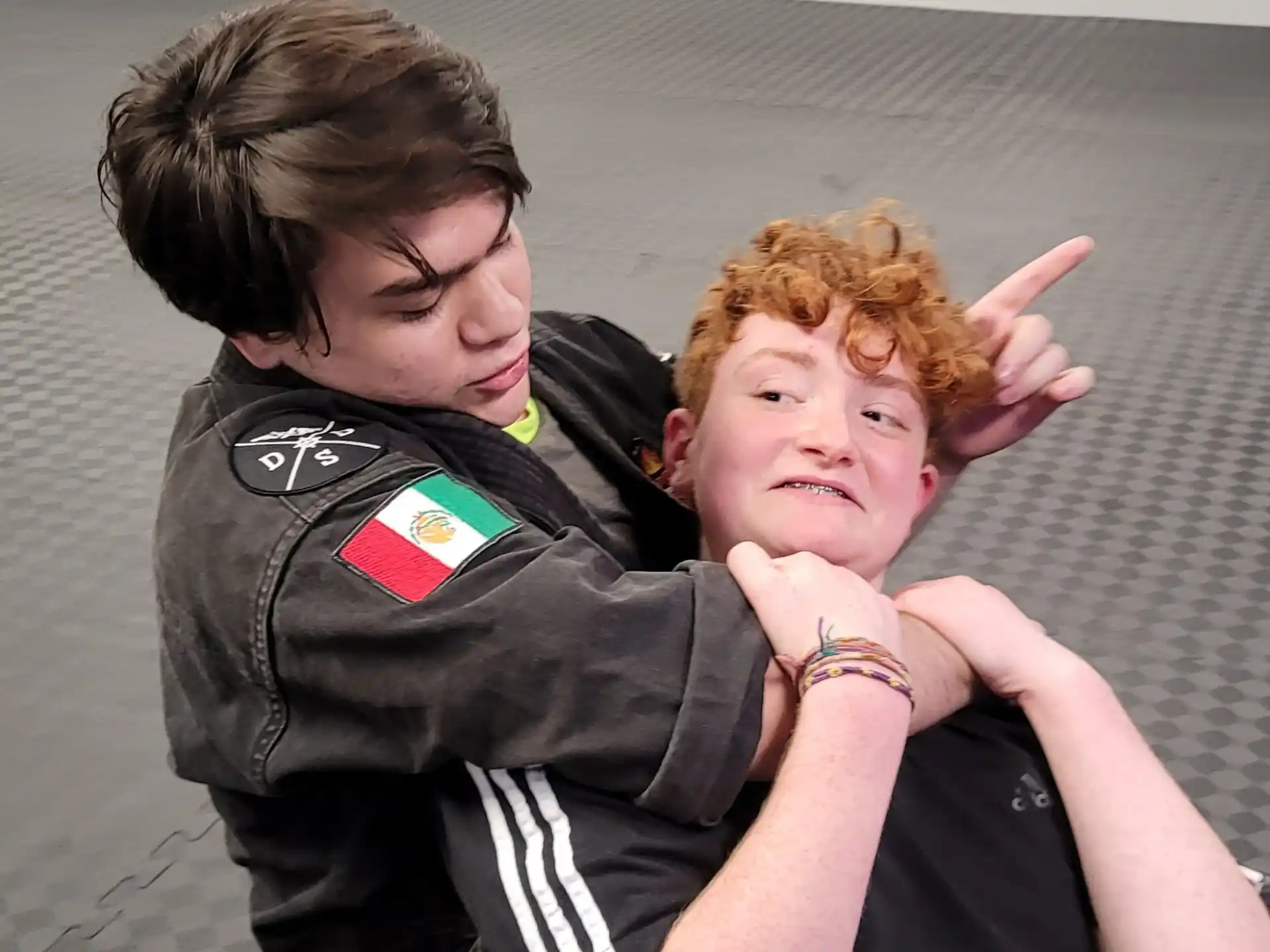 a person holding a child