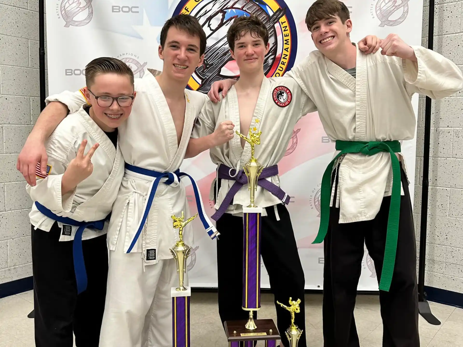 a group of people wearing karate uniforms