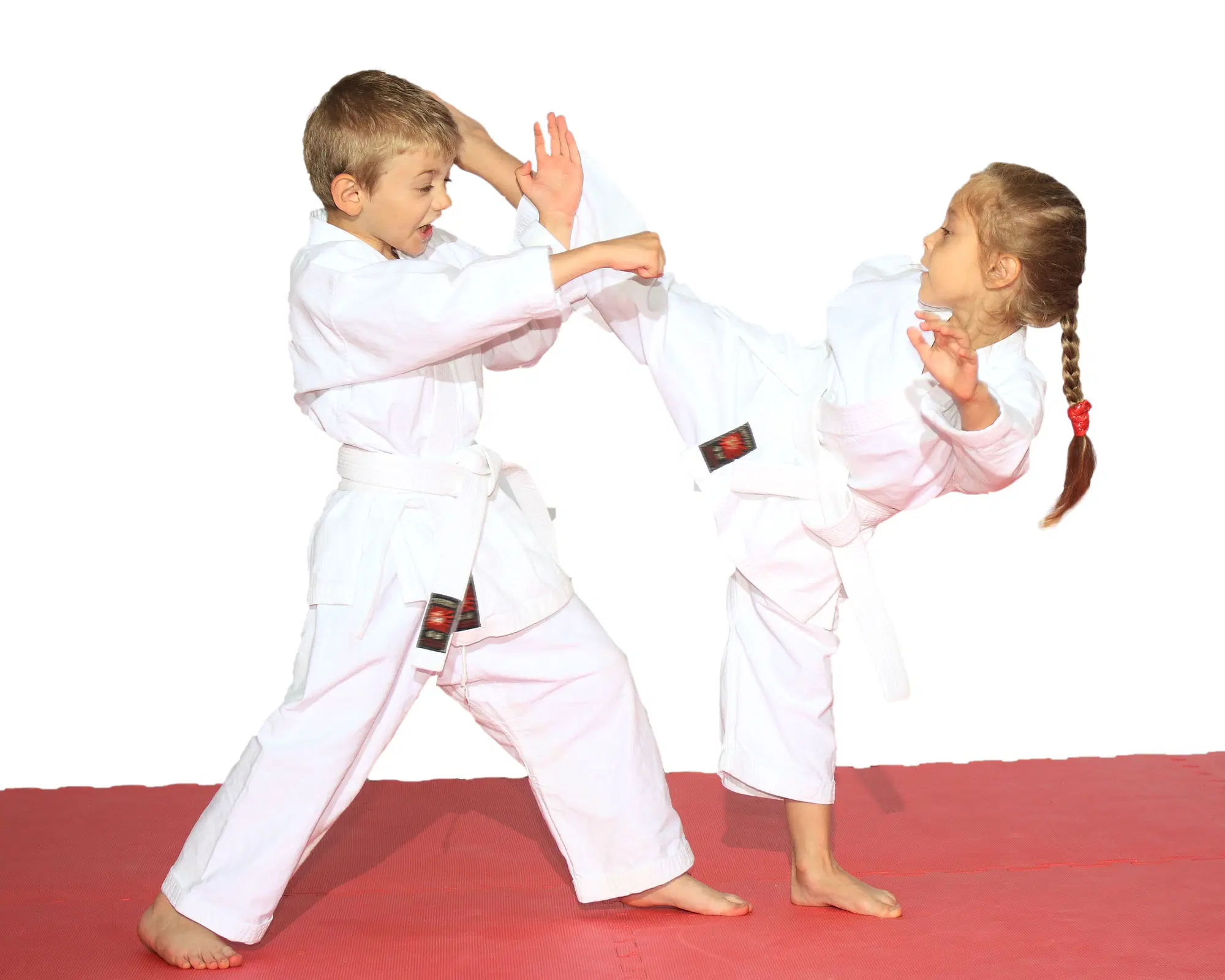 a man and a boy in karate uniforms