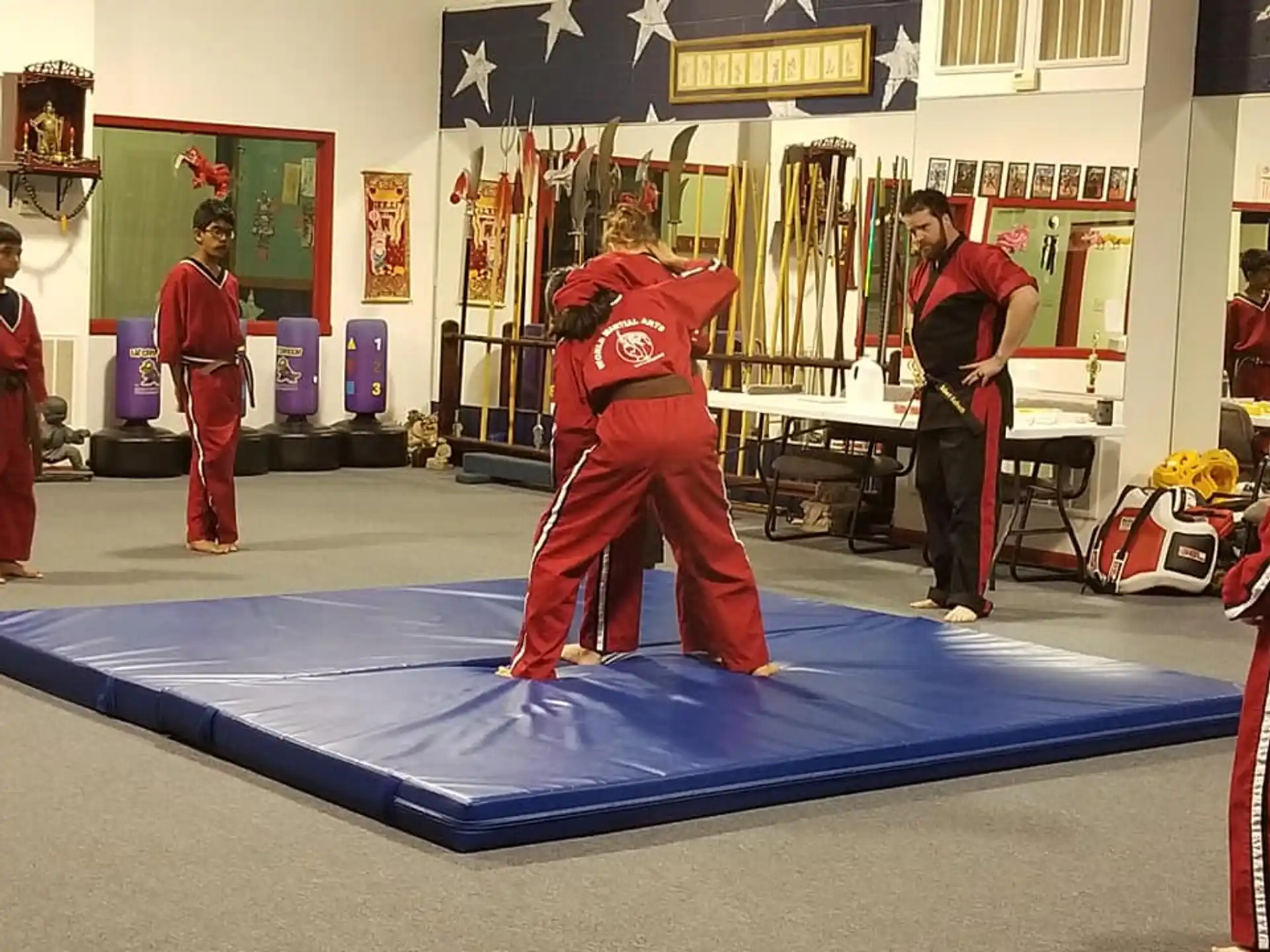 a person in a red suit