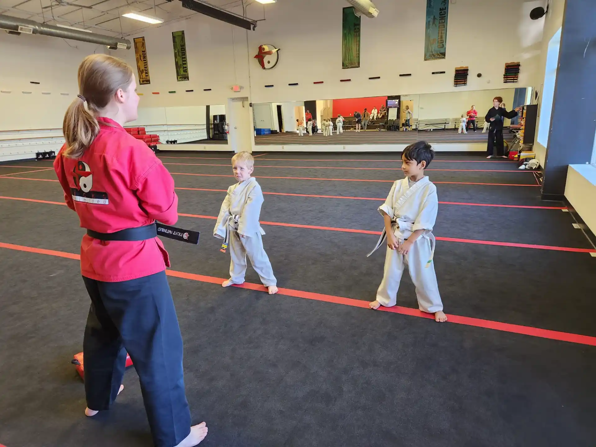 a group of children in a gym