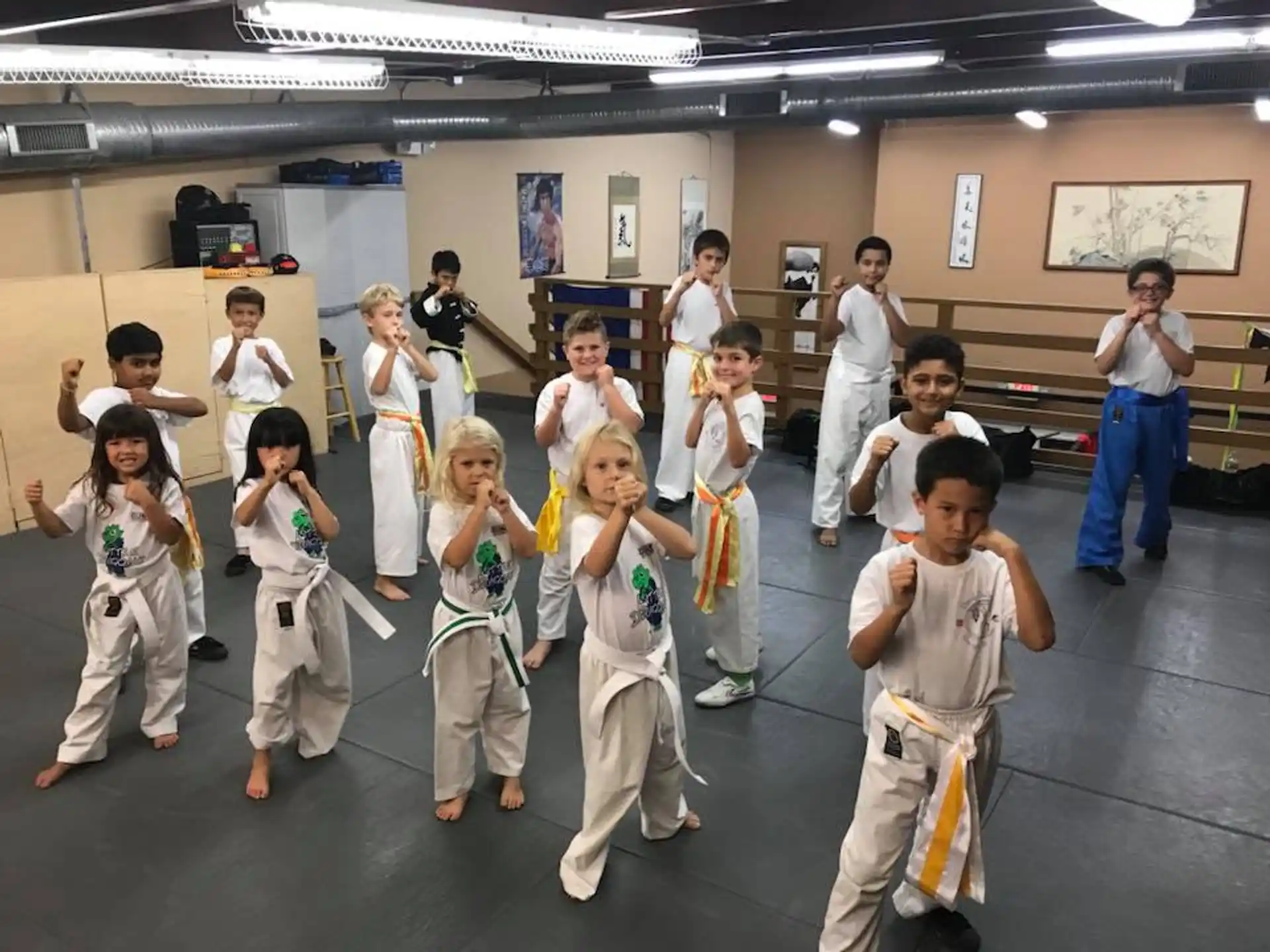 a group of children in a classroom