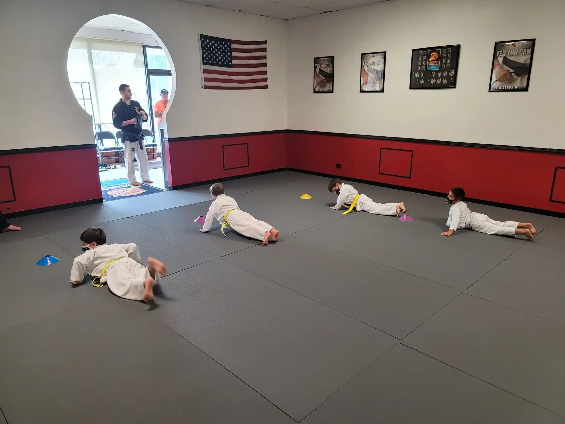a group of people playing a game