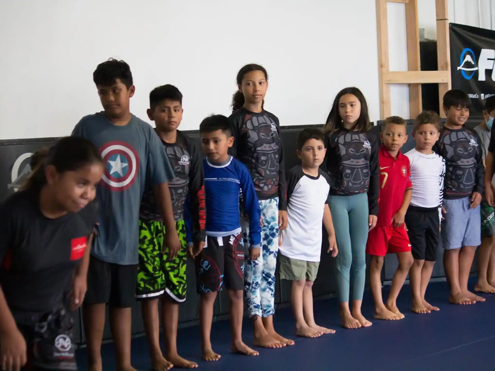 a group of children standing together