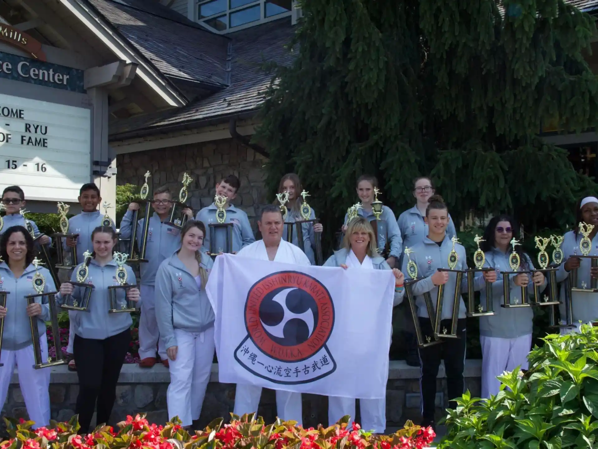 a group of people holding instruments