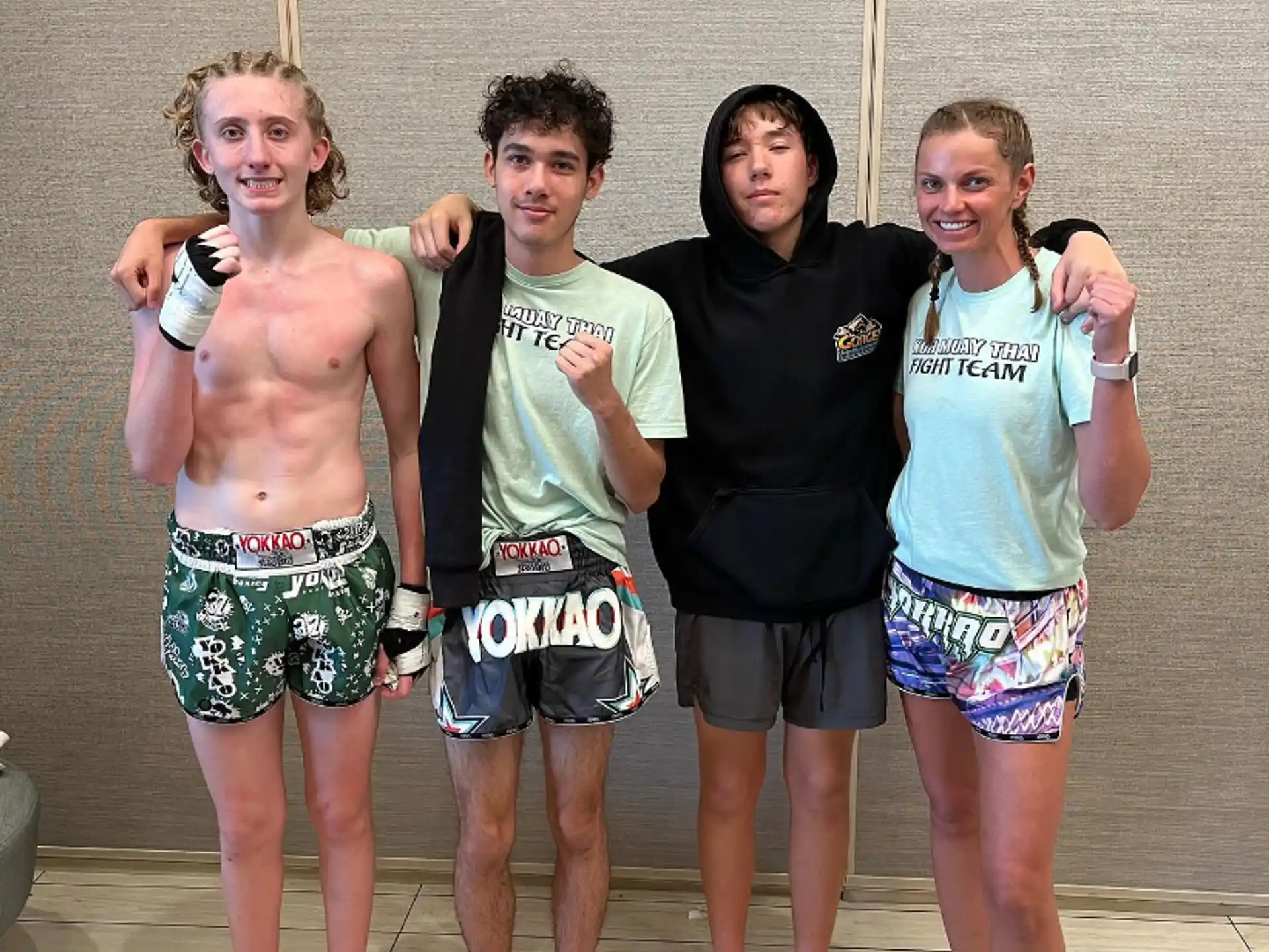 a group of people posing for a photo