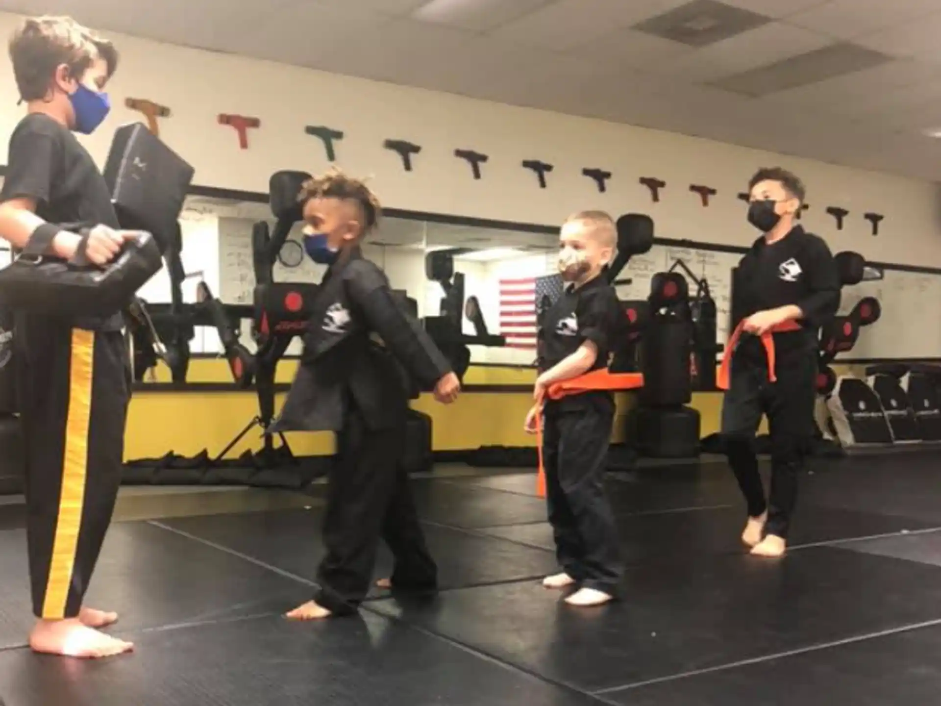 a group of people in a room