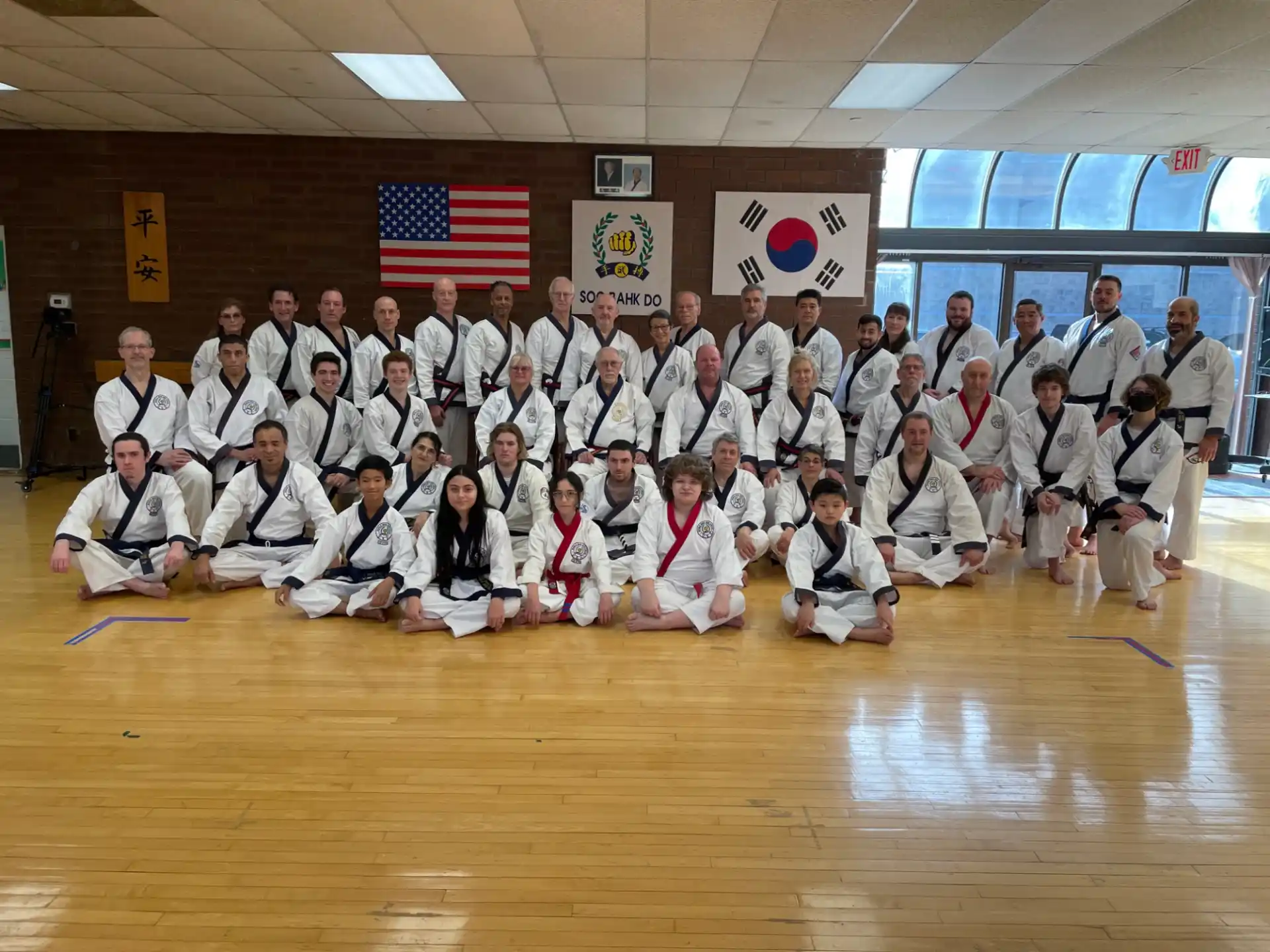 a group of people posing for a photo