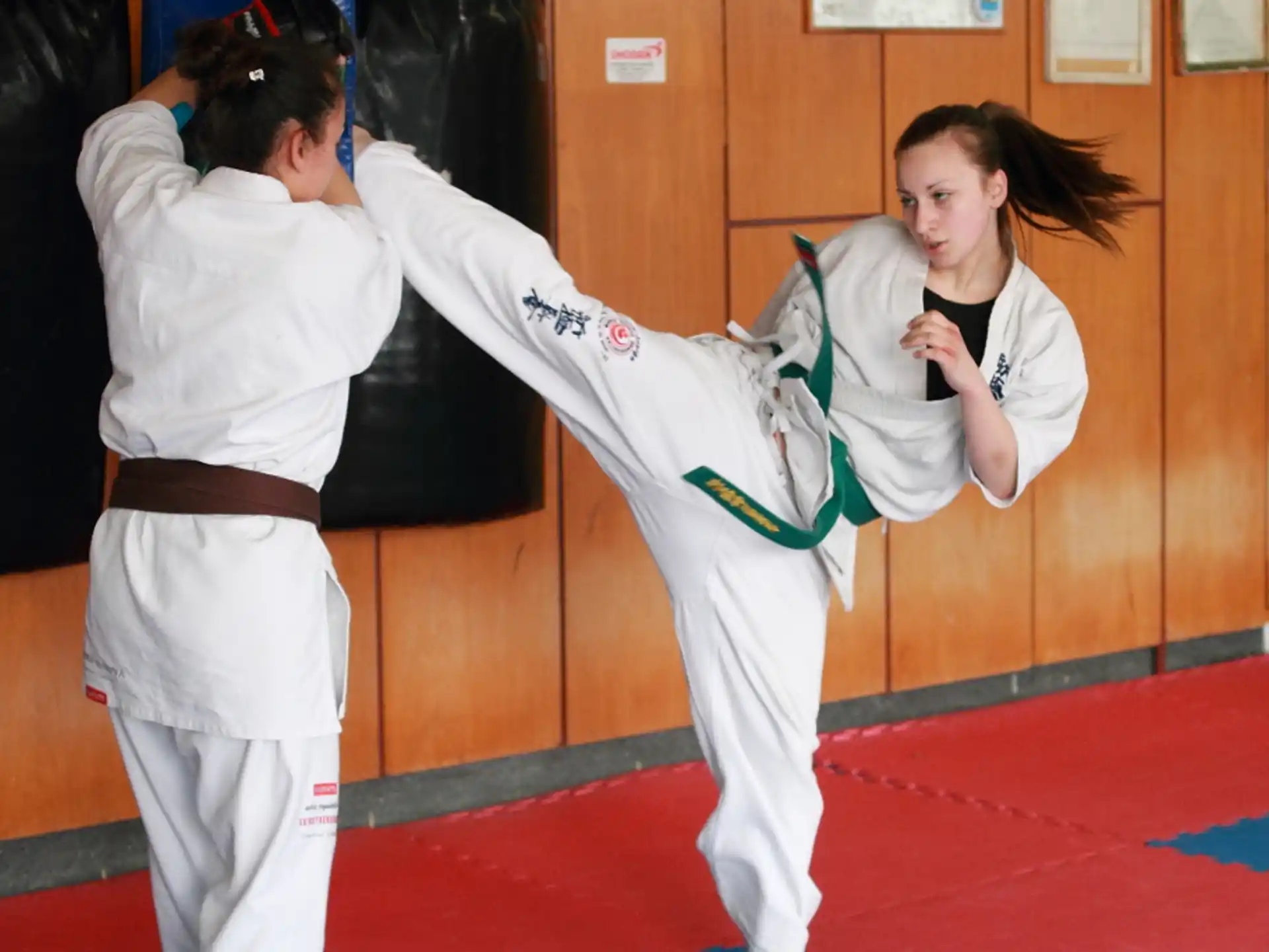 a group of people in karate uniforms