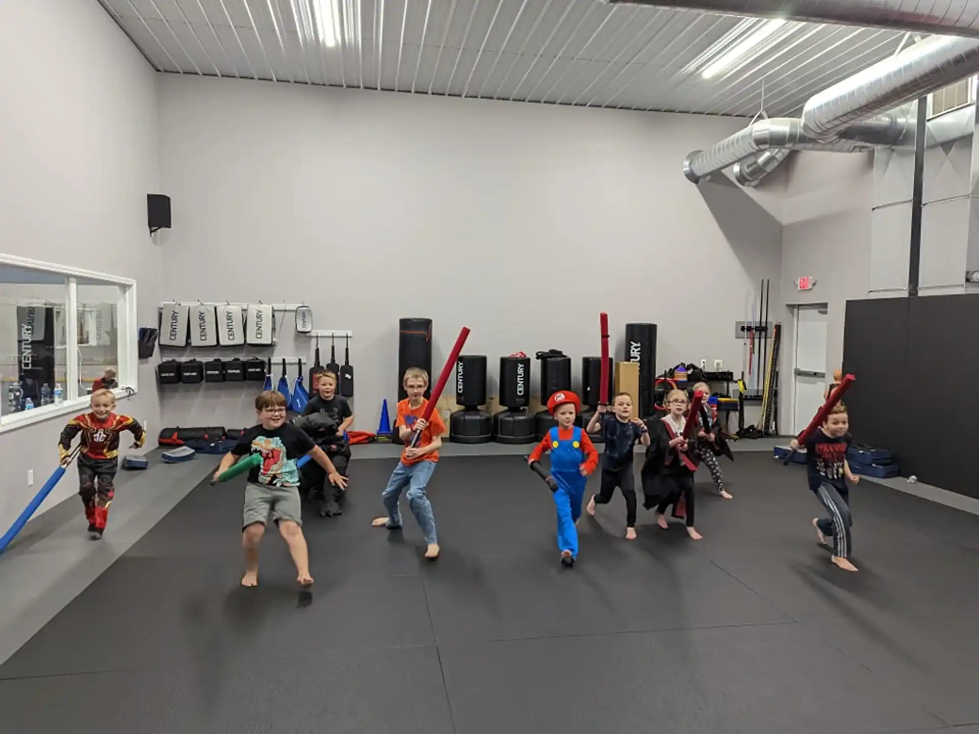 a group of kids in a room