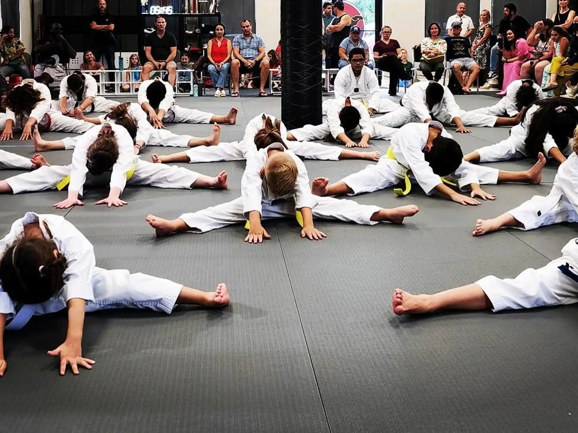 a group of people in a circle