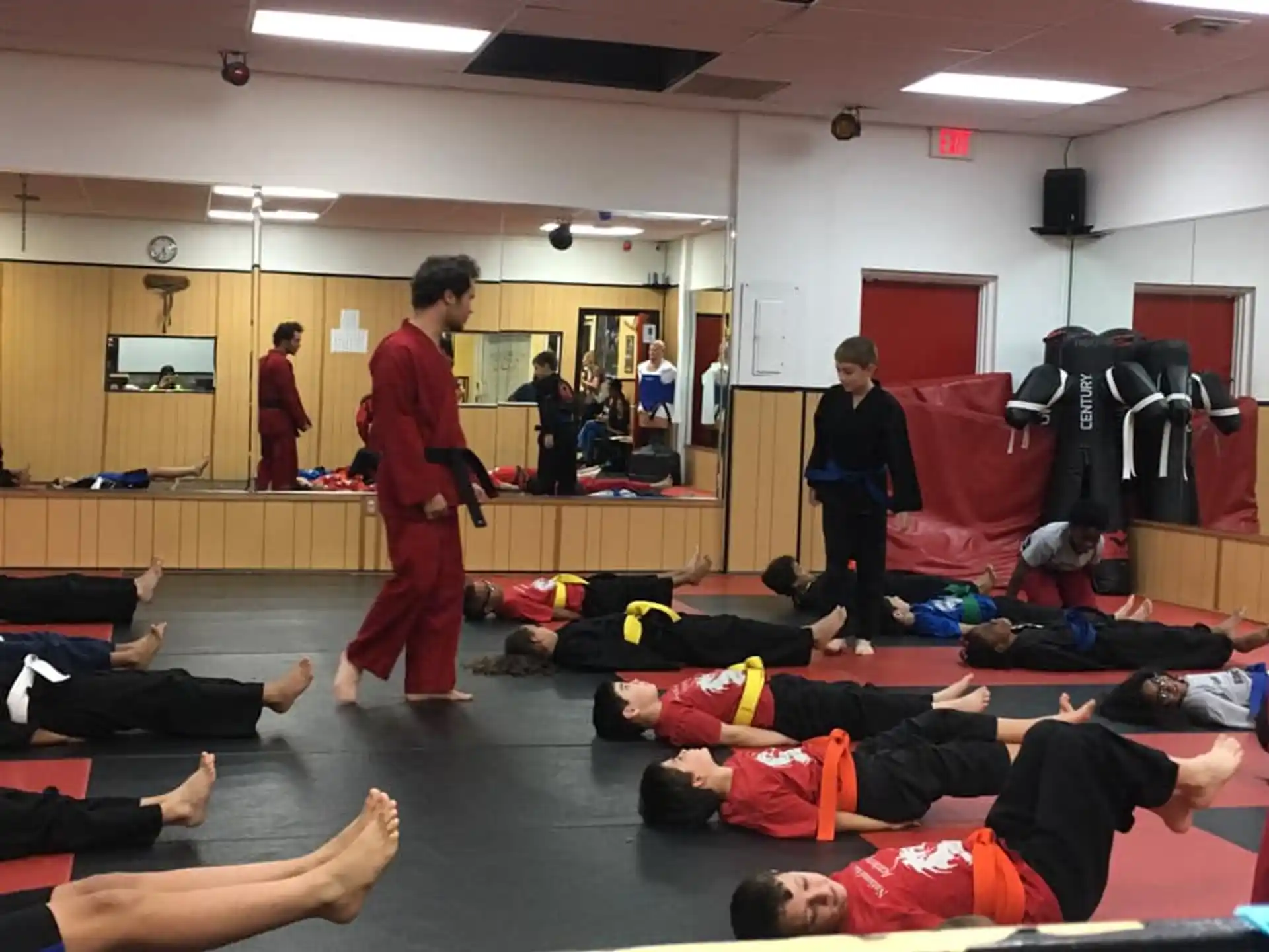a group of people in a room