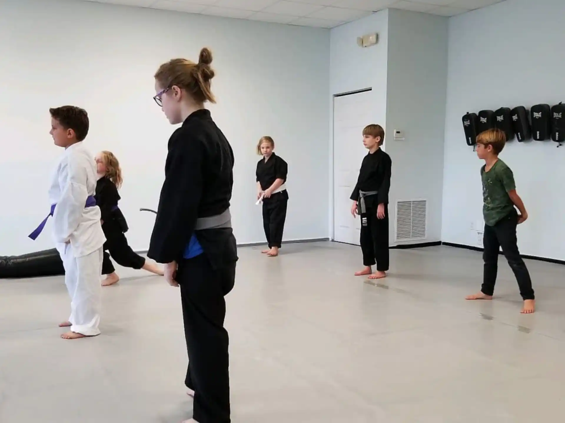 a group of people in a room