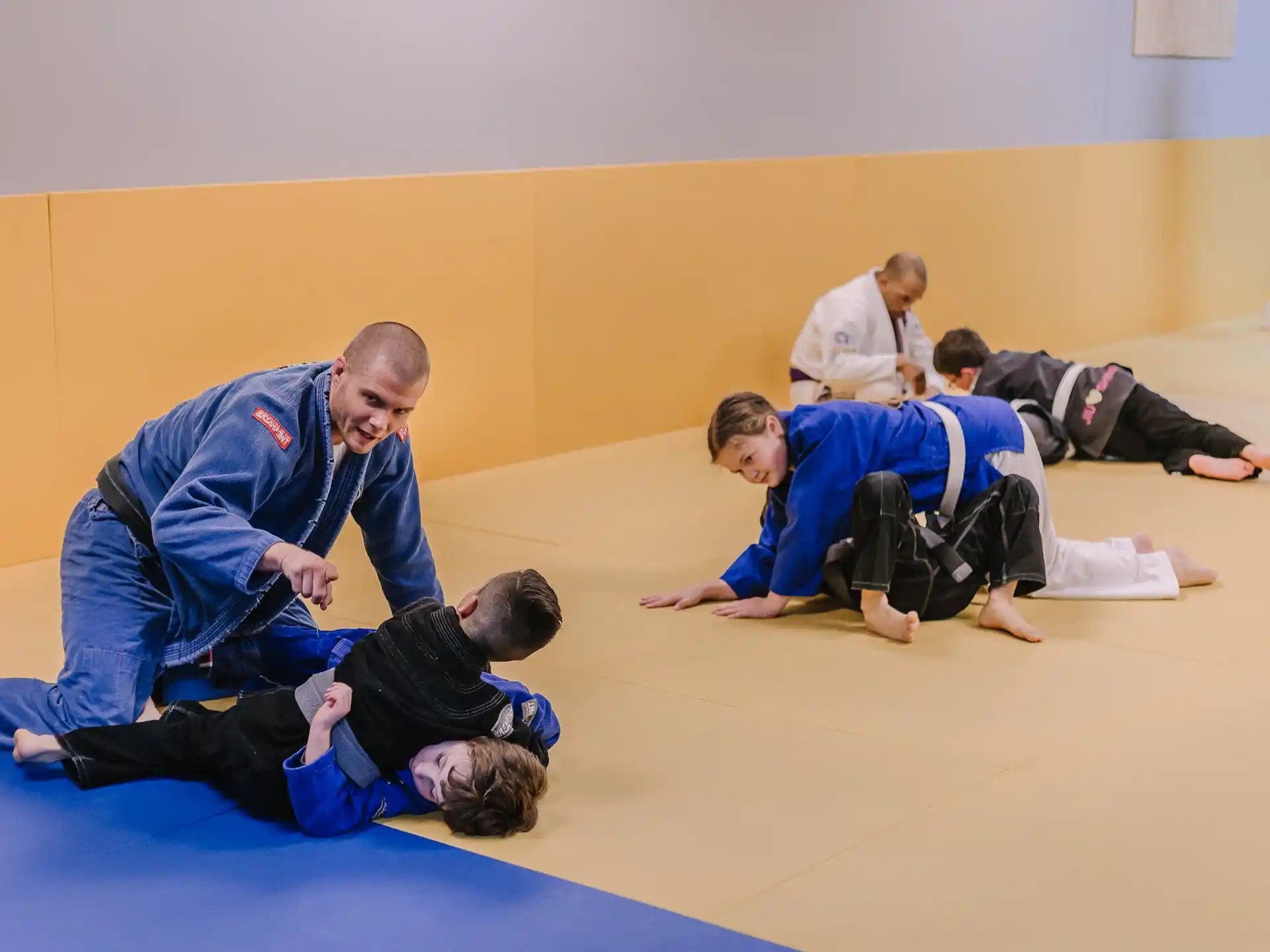 a group of people in a circle