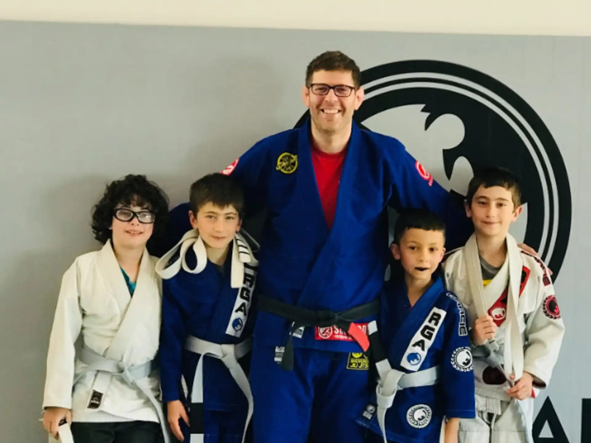 a man and a group of kids