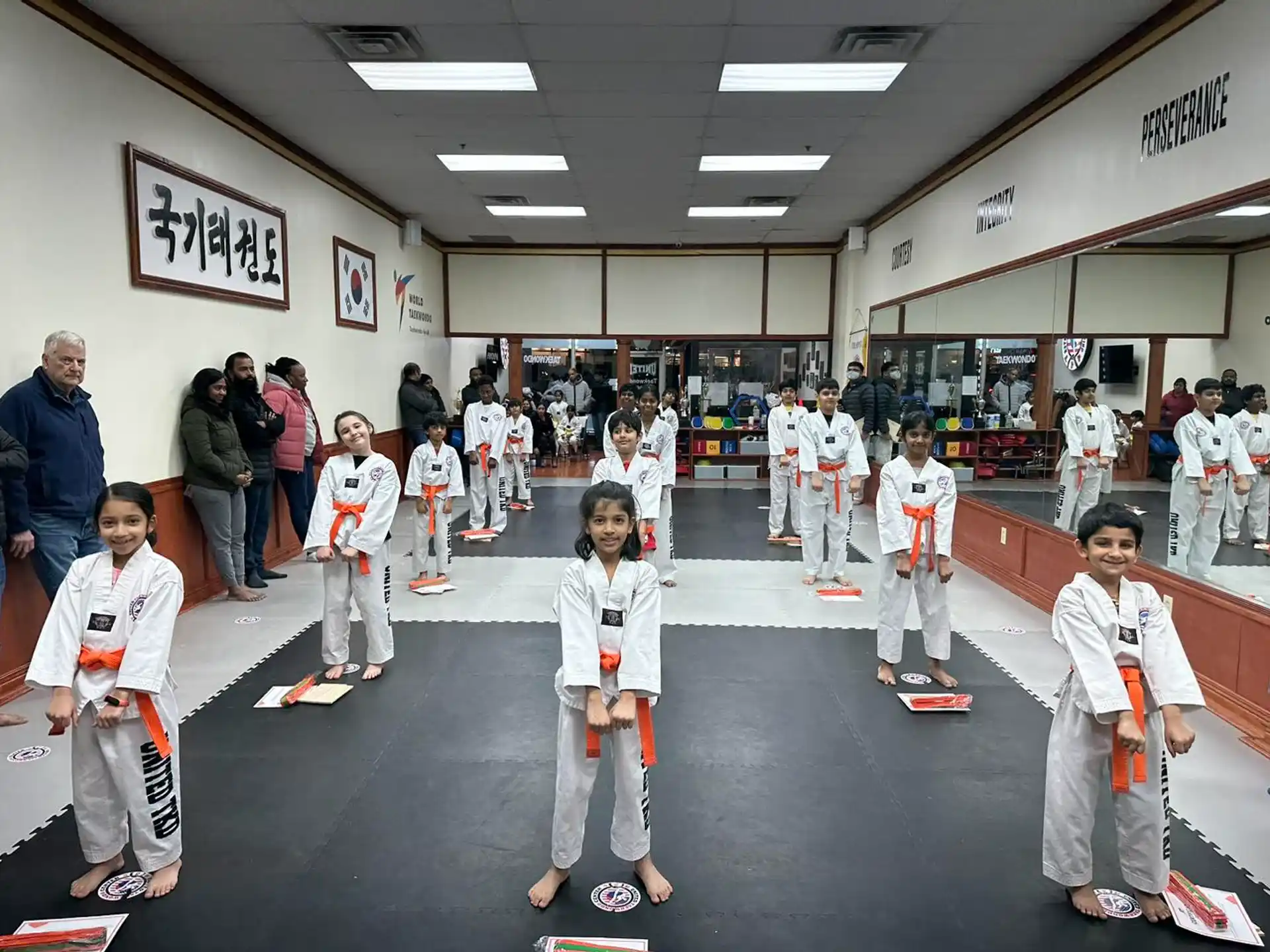 a group of children in a classroom