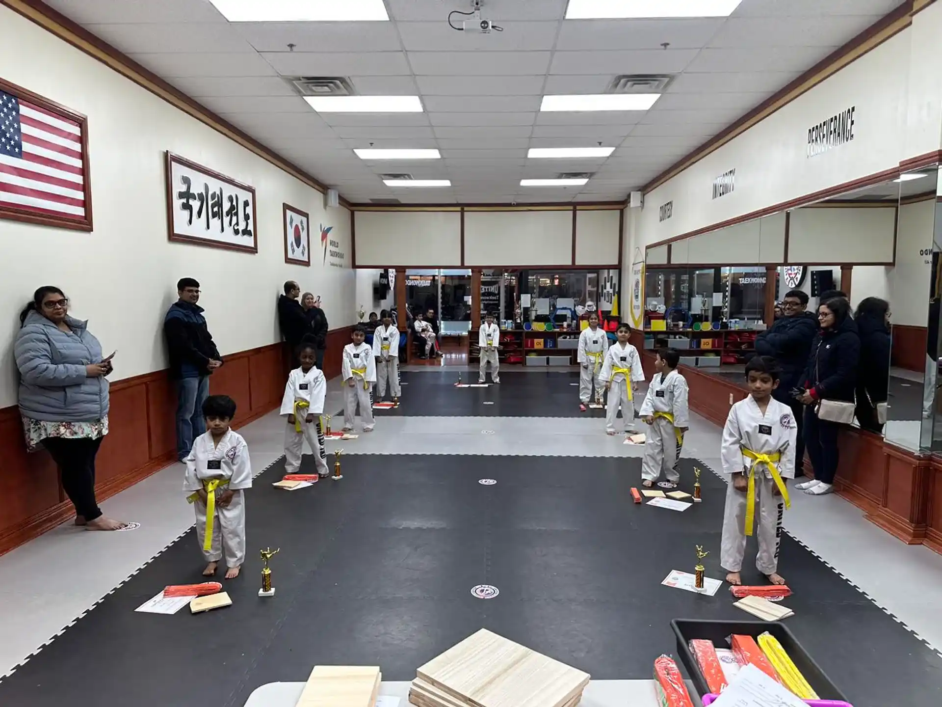 a group of kids in a classroom