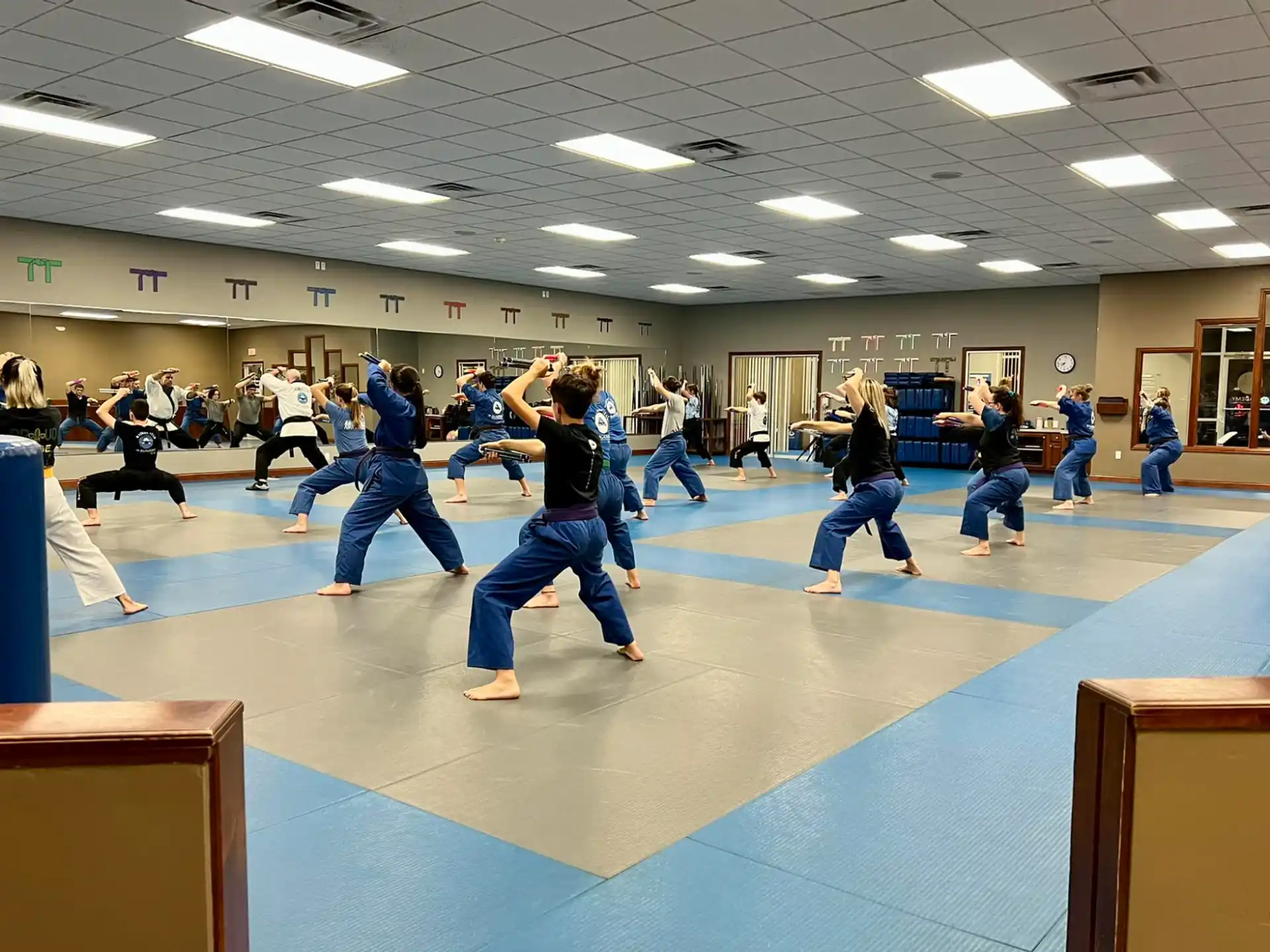a group of people in a room