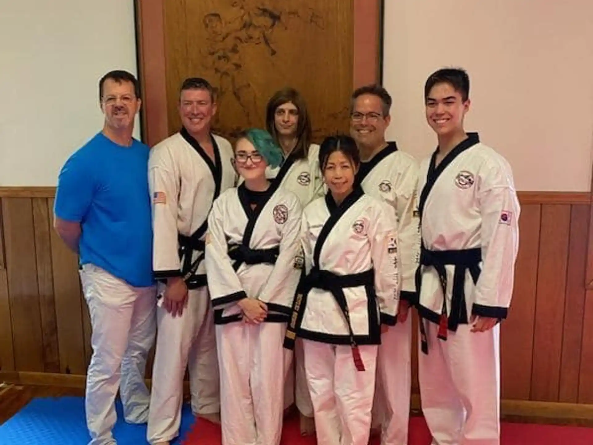 a group of people posing for a photo
