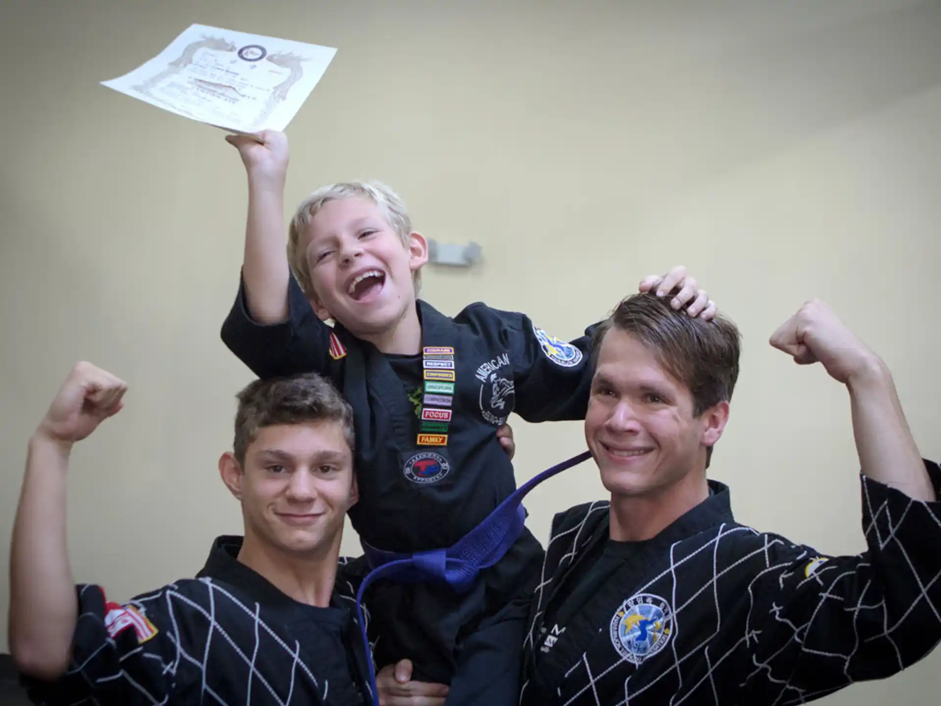 a group of boys in a room