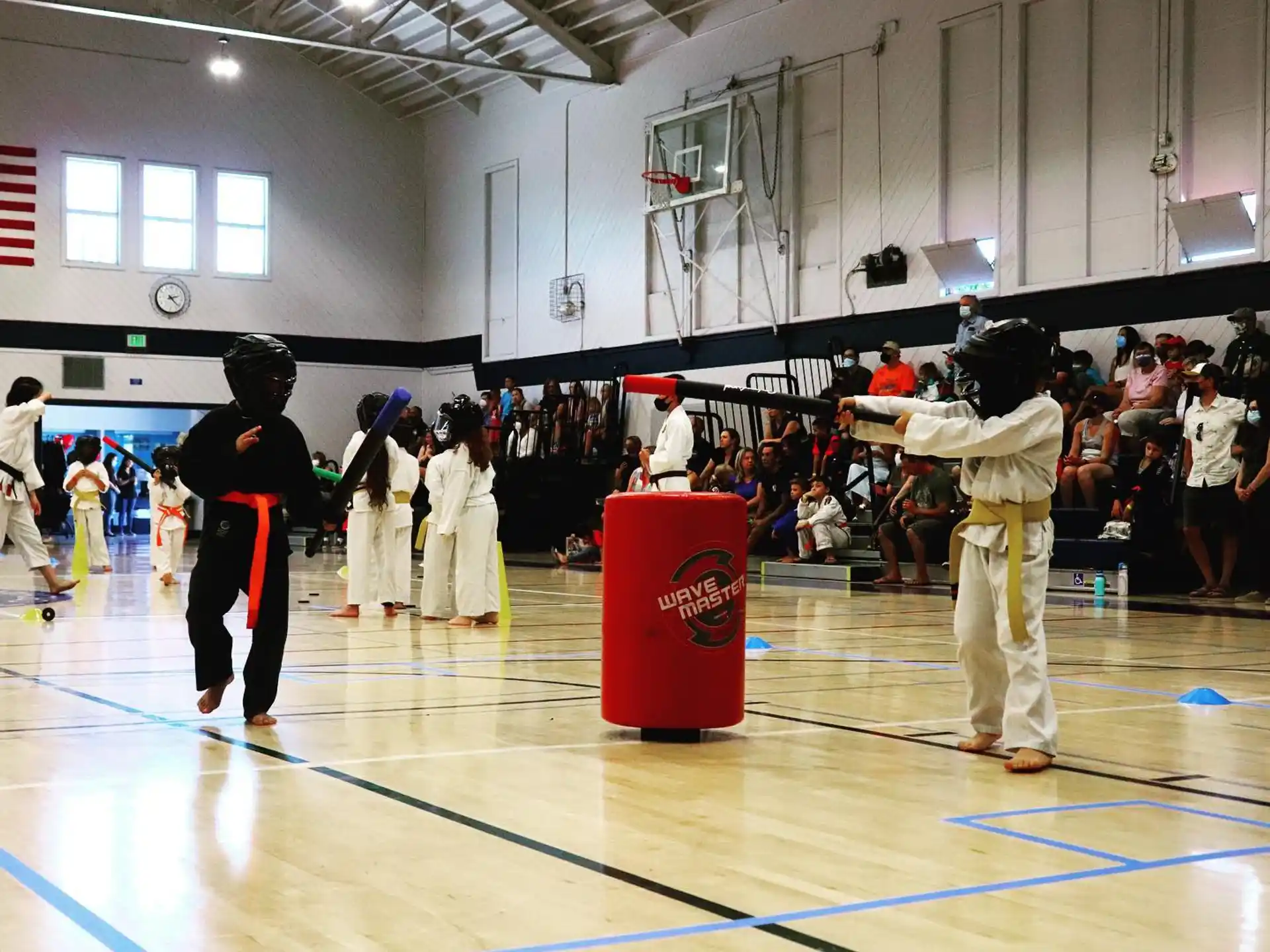 a group of people in a gymnasium