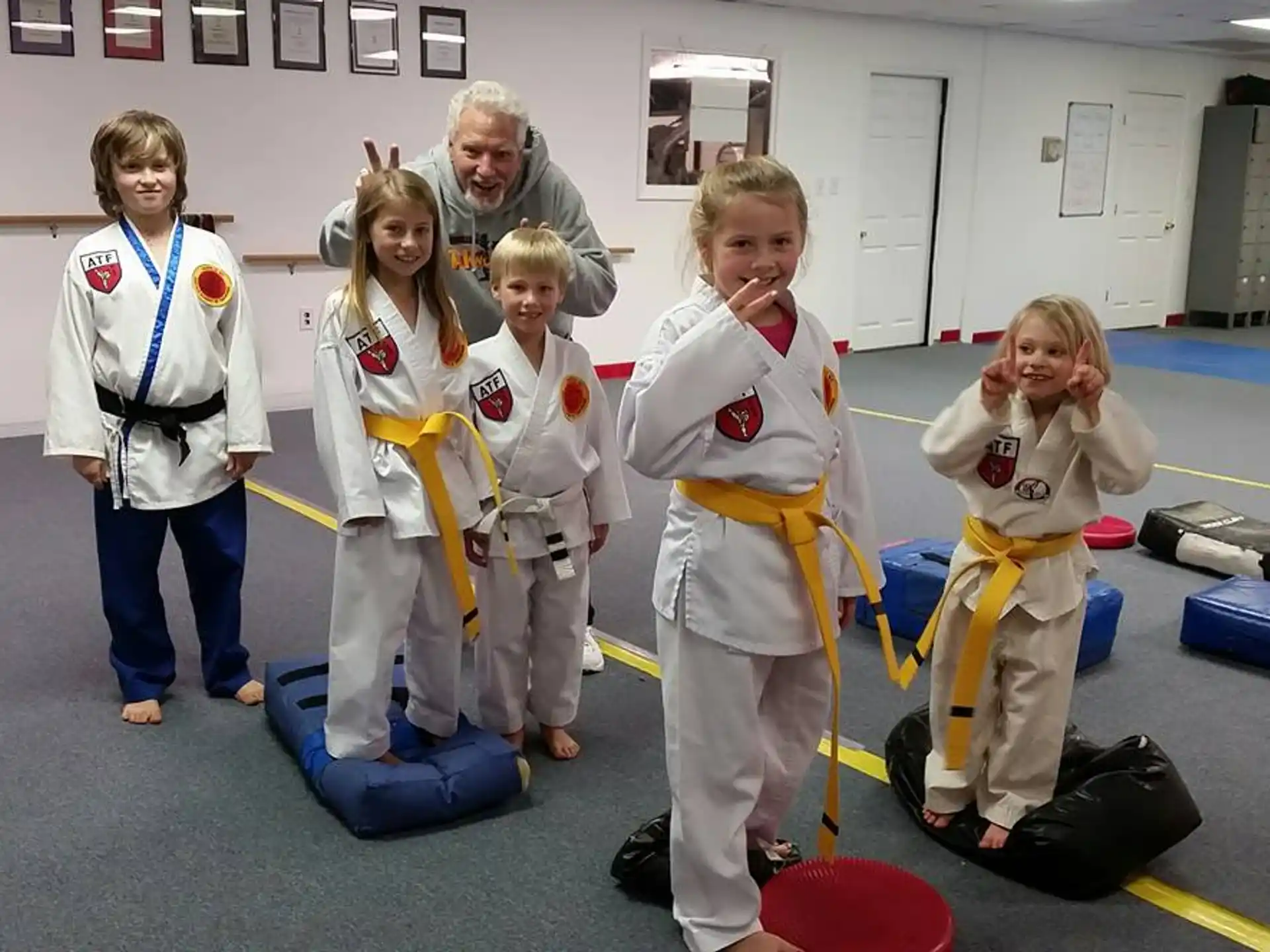 a group of people wearing karate uniforms