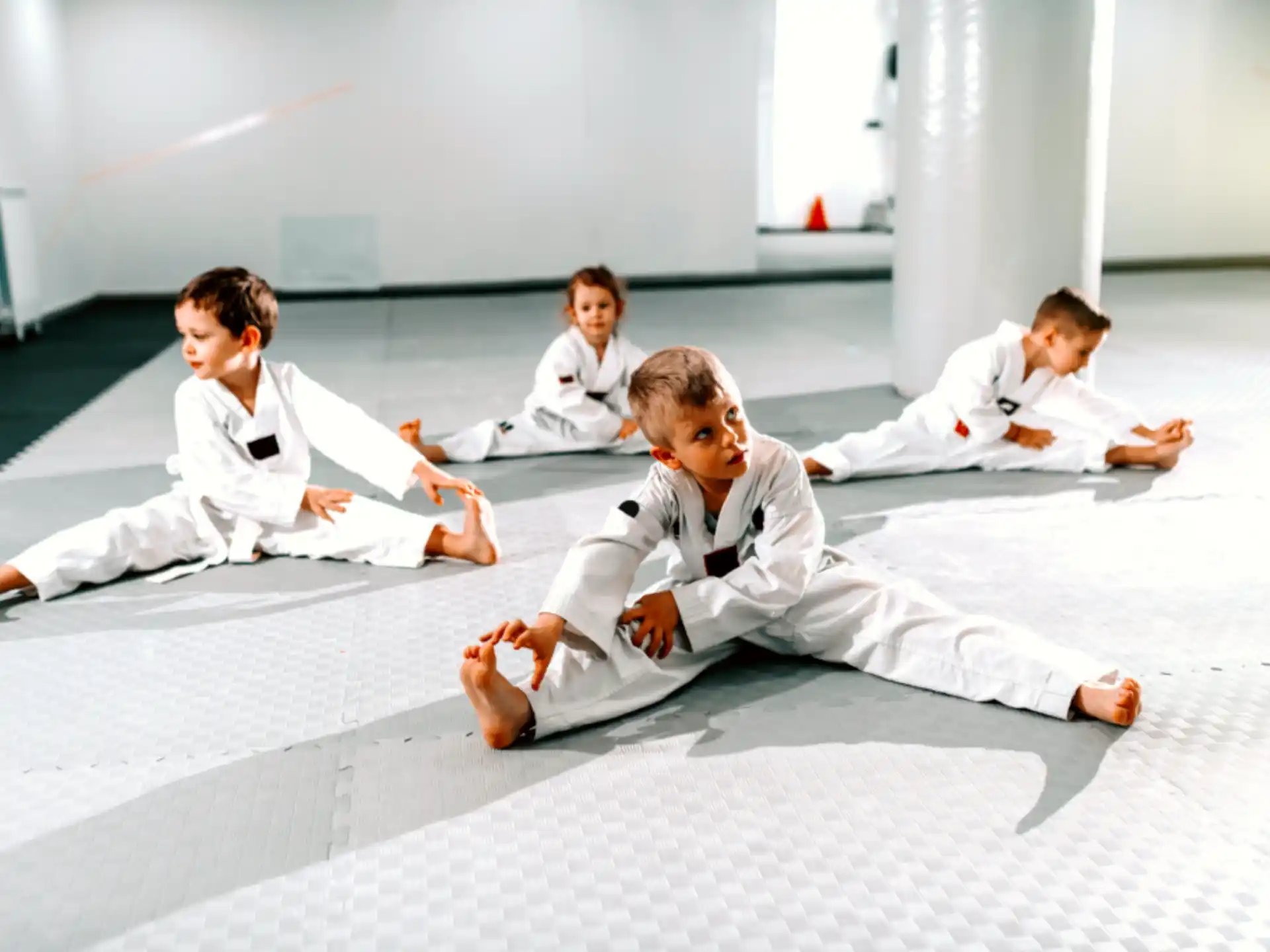 a group of people in karate uniforms