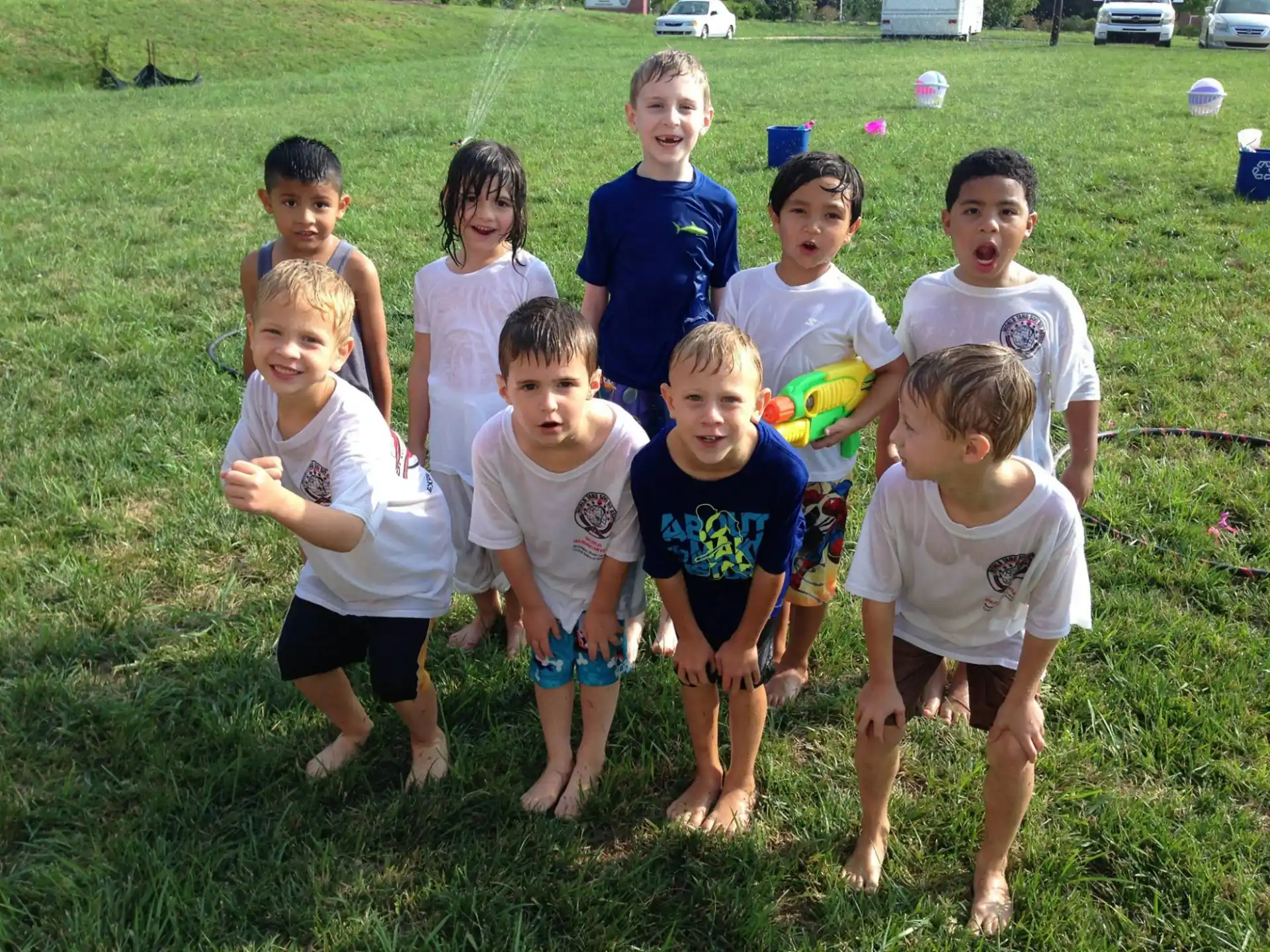 a group of children posing for a photo